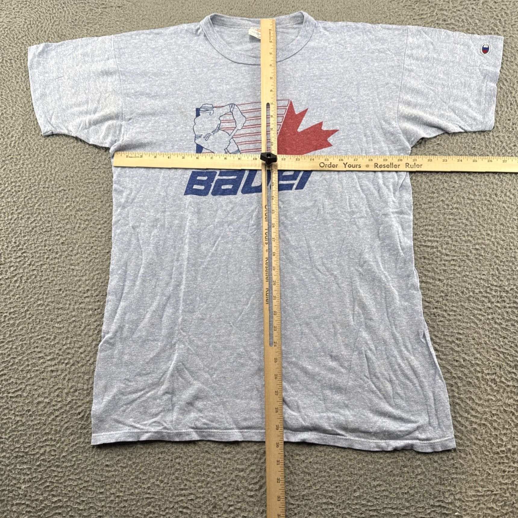 Champion VINTAGE Champion Bauer Hockey Ice Skating Spell Out T-Shirt Men’s XL Blue 90s Mens Size US XL / EU 56 / 4 - 4 Thumbnail