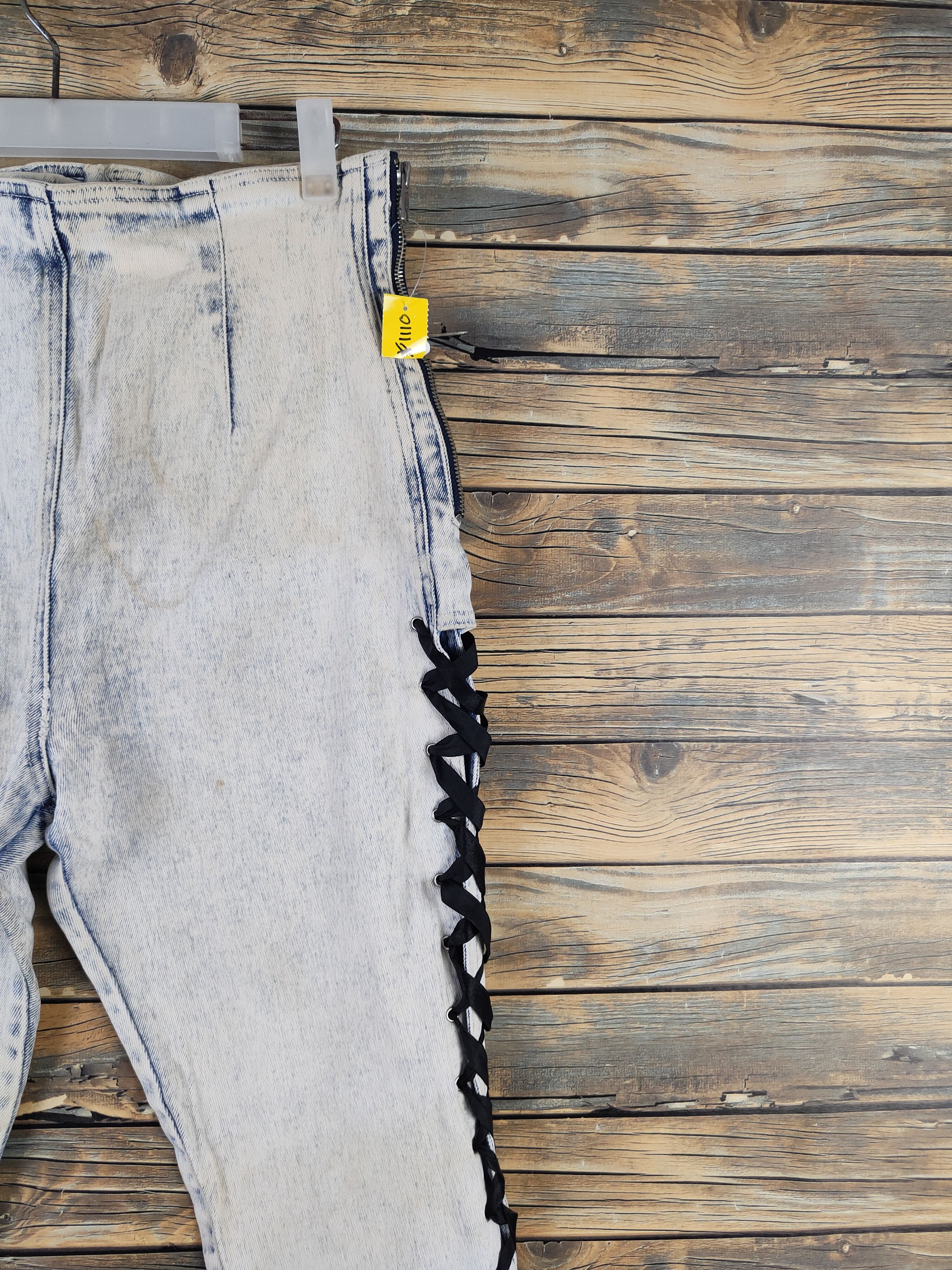 Japanese Brand DL I.o.u Blue Distressed Ripped Jeans #1110 Size 28" / US 6 / IT 42 - 10 Thumbnail