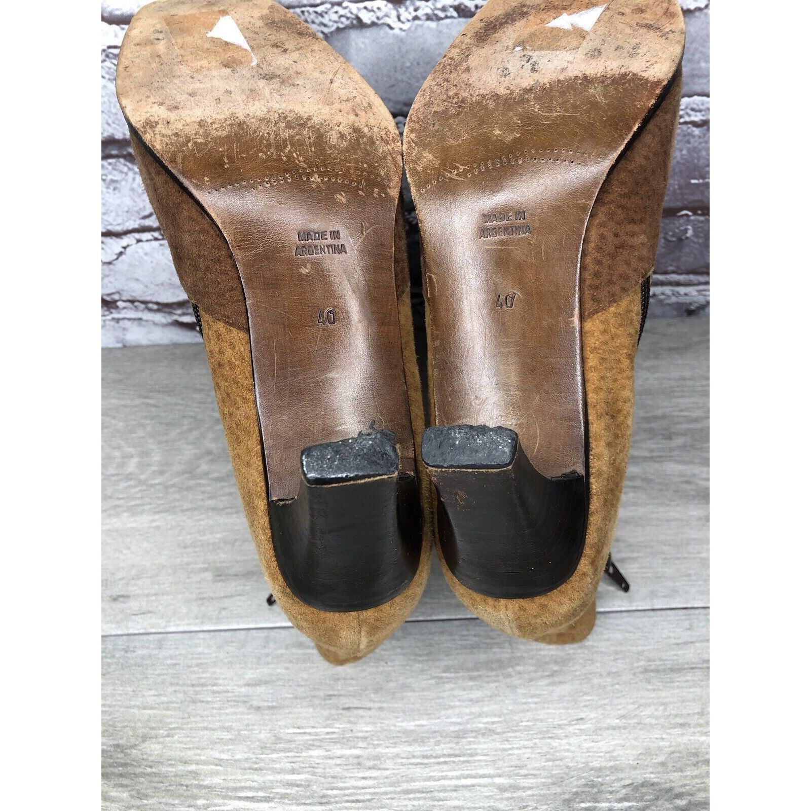 Other CHIARINI Tan Brown Green Suede Leather Double Sided Zipper H Size US 9.5 / IT 39.5 - 20 Thumbnail