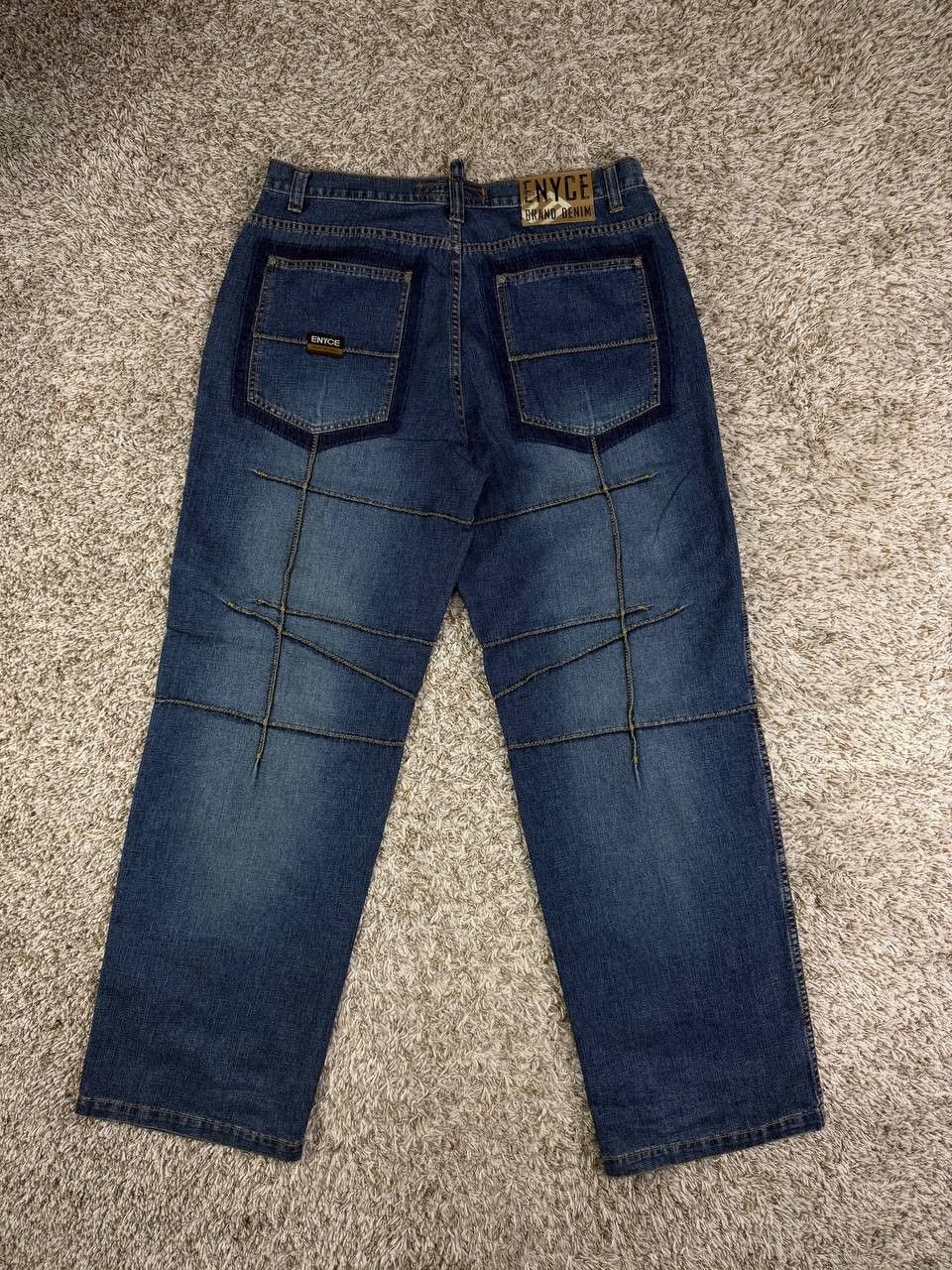 Enyce ENYCE Baggy Jeans Y2K Hip Hop Wide Leg Grid Stitch Size US 36 / EU 52 - 12 Thumbnail