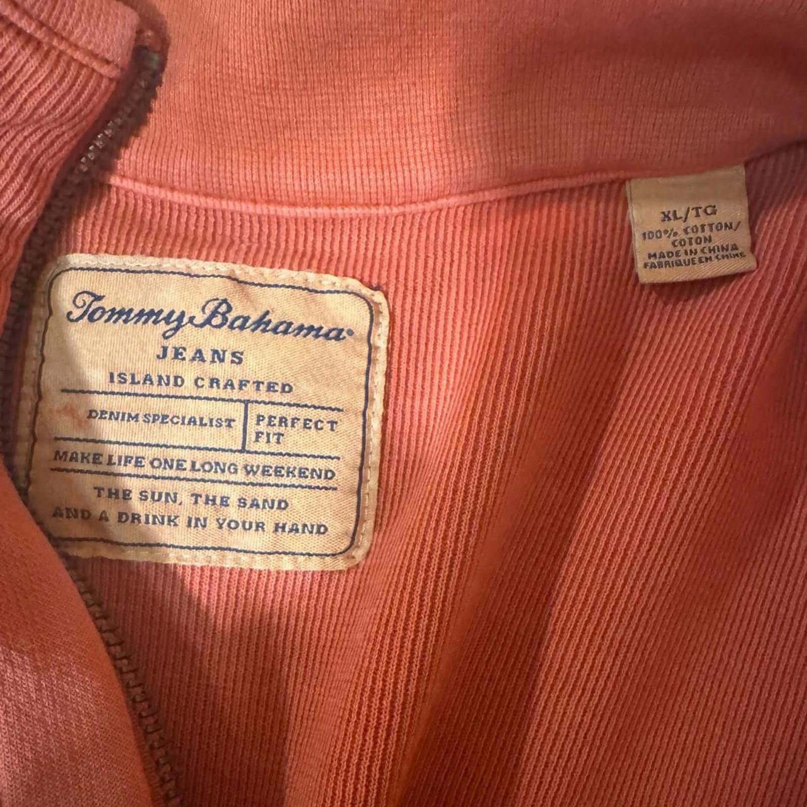Tommy Bahama Tommy Bahama orange quarter zip sweatshirt Size US XL / EU 56 / 4 - 3 Thumbnail