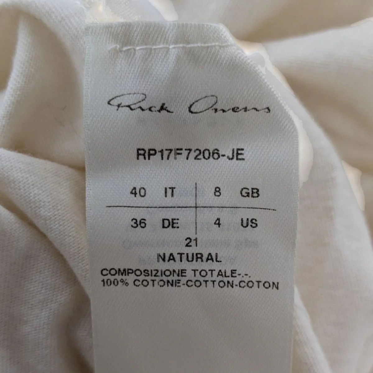 Rick Owens FW17 "GLITTER" Asymmetrical Neck Tee Size S / US 4 / IT 40 - 5 Thumbnail