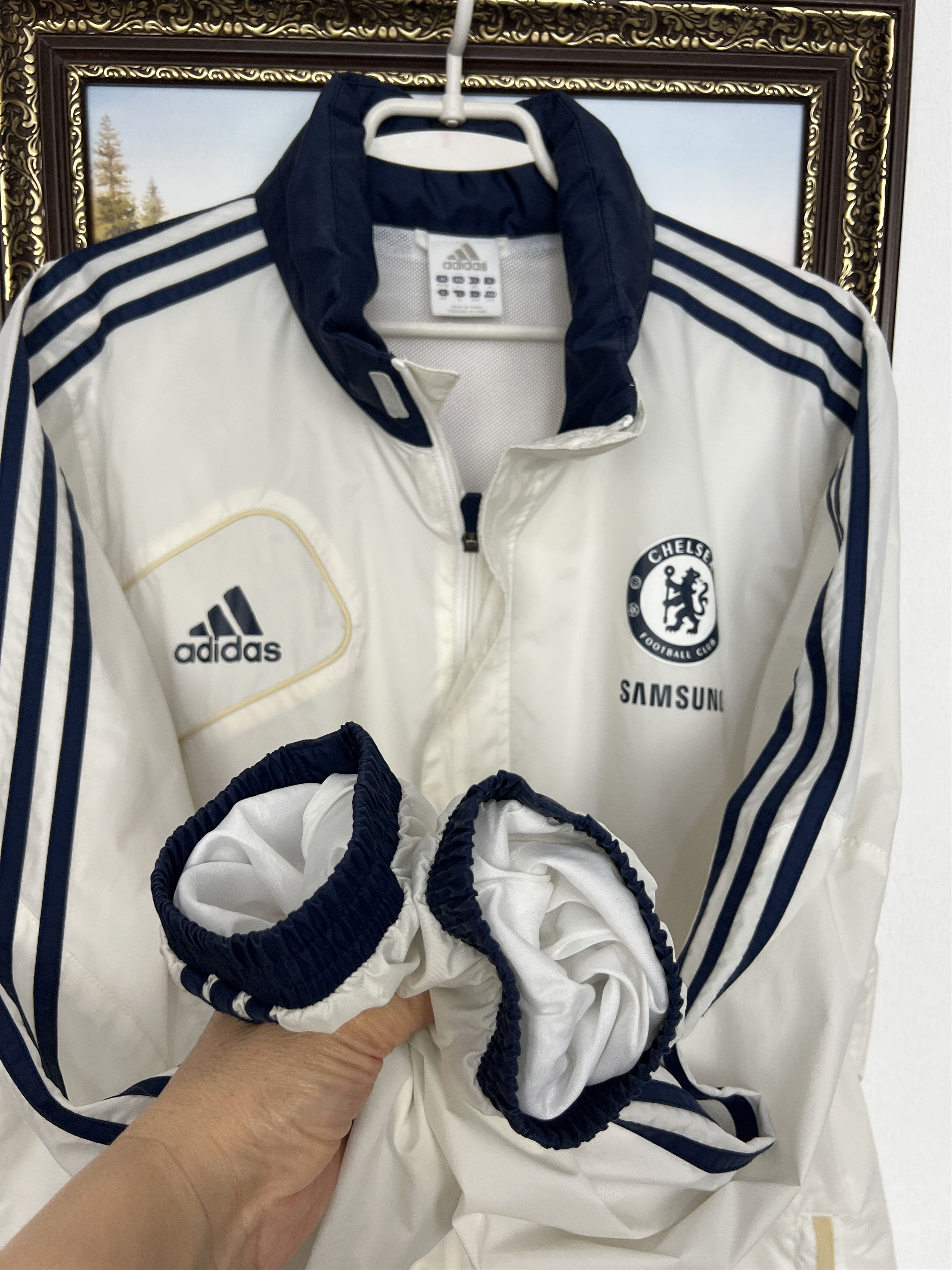Adidas Vintage Chelsea Football Hooded Jacket Track Top Windbreaker Size US L / EU 52-54 / 3 - 7 Thumbnail
