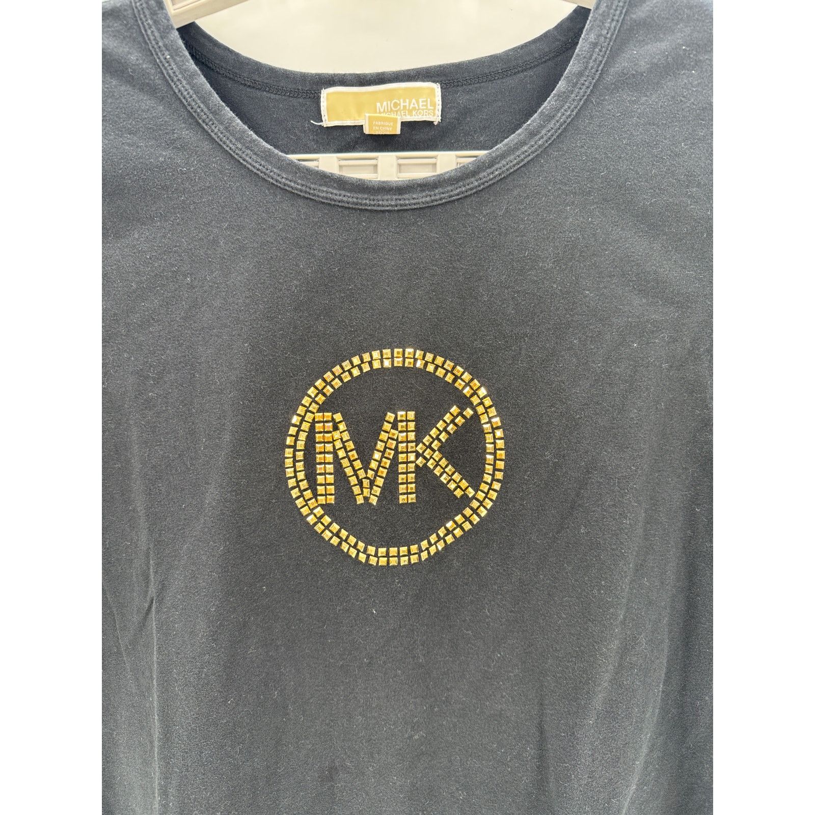 Michael Kors Michael Kors semi cropped T-shirt studded gold MK size 3Xl Size 3XL / US 20-22 - 3 Thumbnail