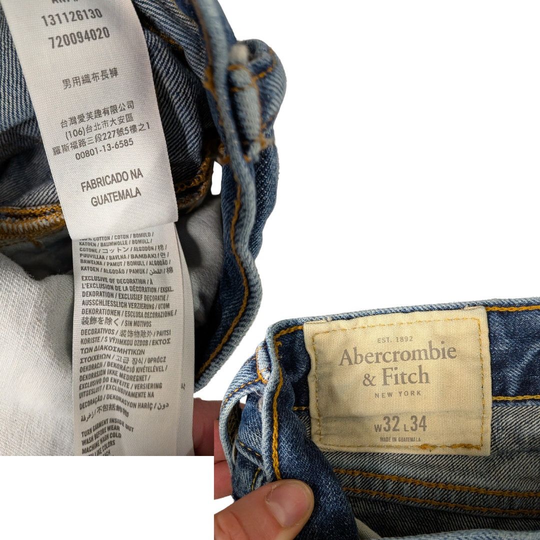 Abercrombie & Fitch Abercrombie & Fitch Distressed Straight Jeans W/ Button Fly Size US 34 / EU 50 - 4 Thumbnail