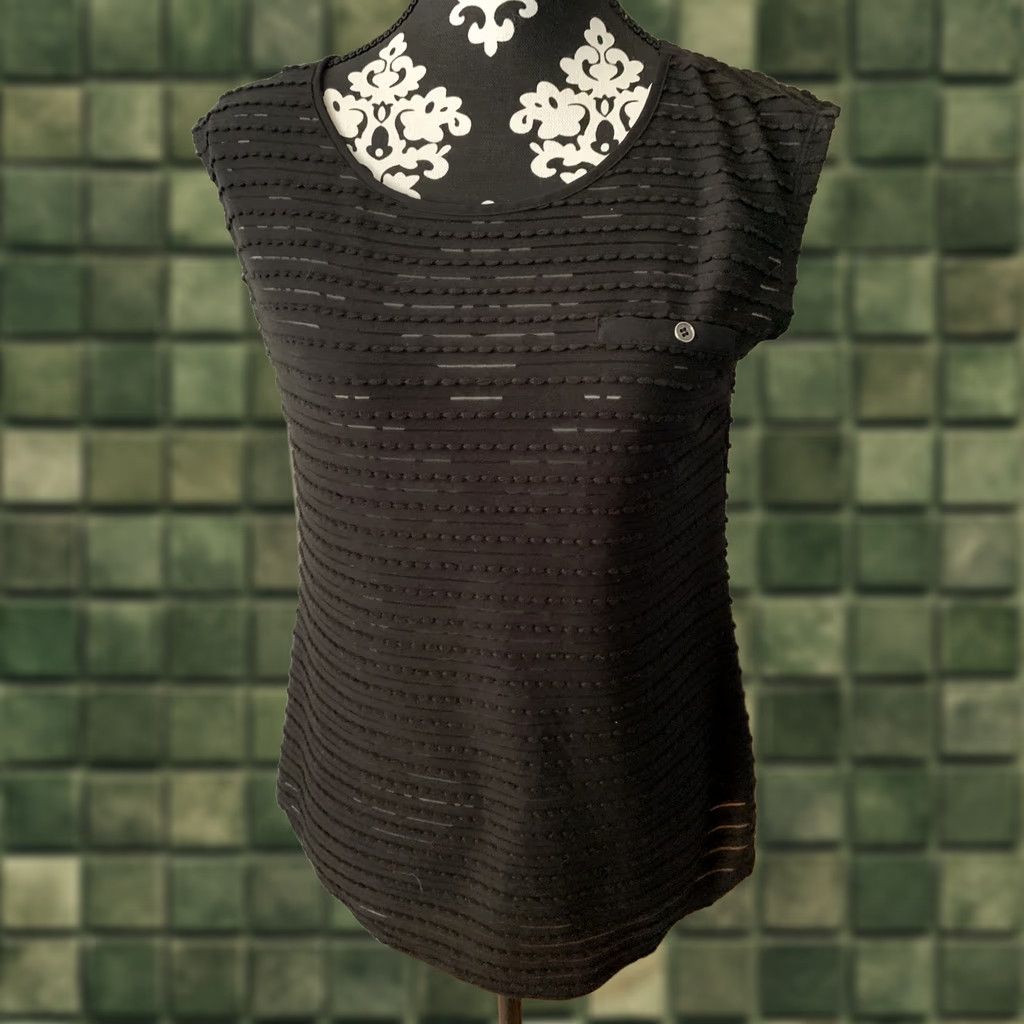 Vintage Maurices Blouse Sleeveless Black Sheer Top Womens Sz S Office/Work #820 Size S / US 4 / IT 40 - 1 Thumbnail