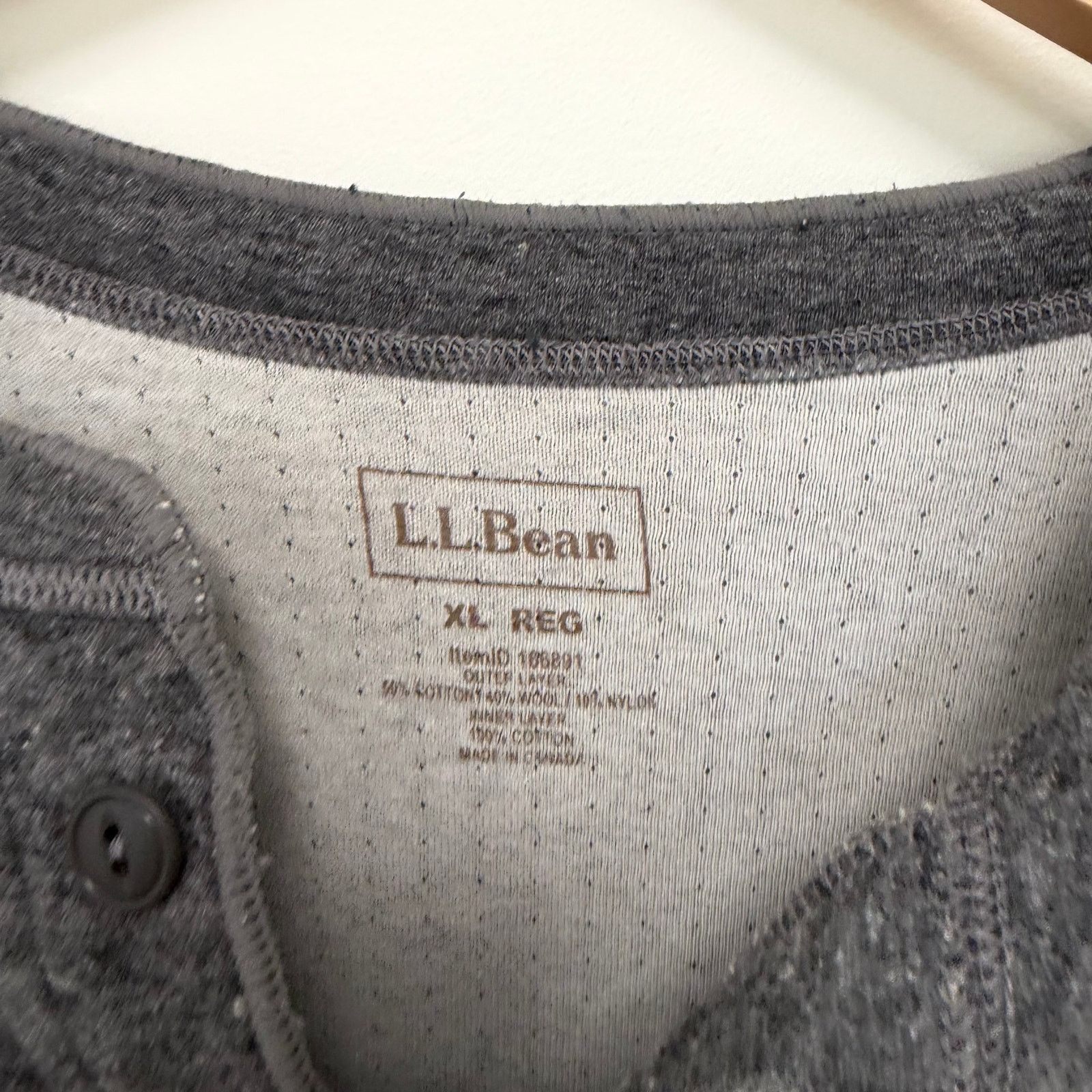 L.L. Bean LL Bean River Driver Henley Wool Blend Long Sleeve Shirt XL Size US XL / EU 56 / 4 - 3 Thumbnail