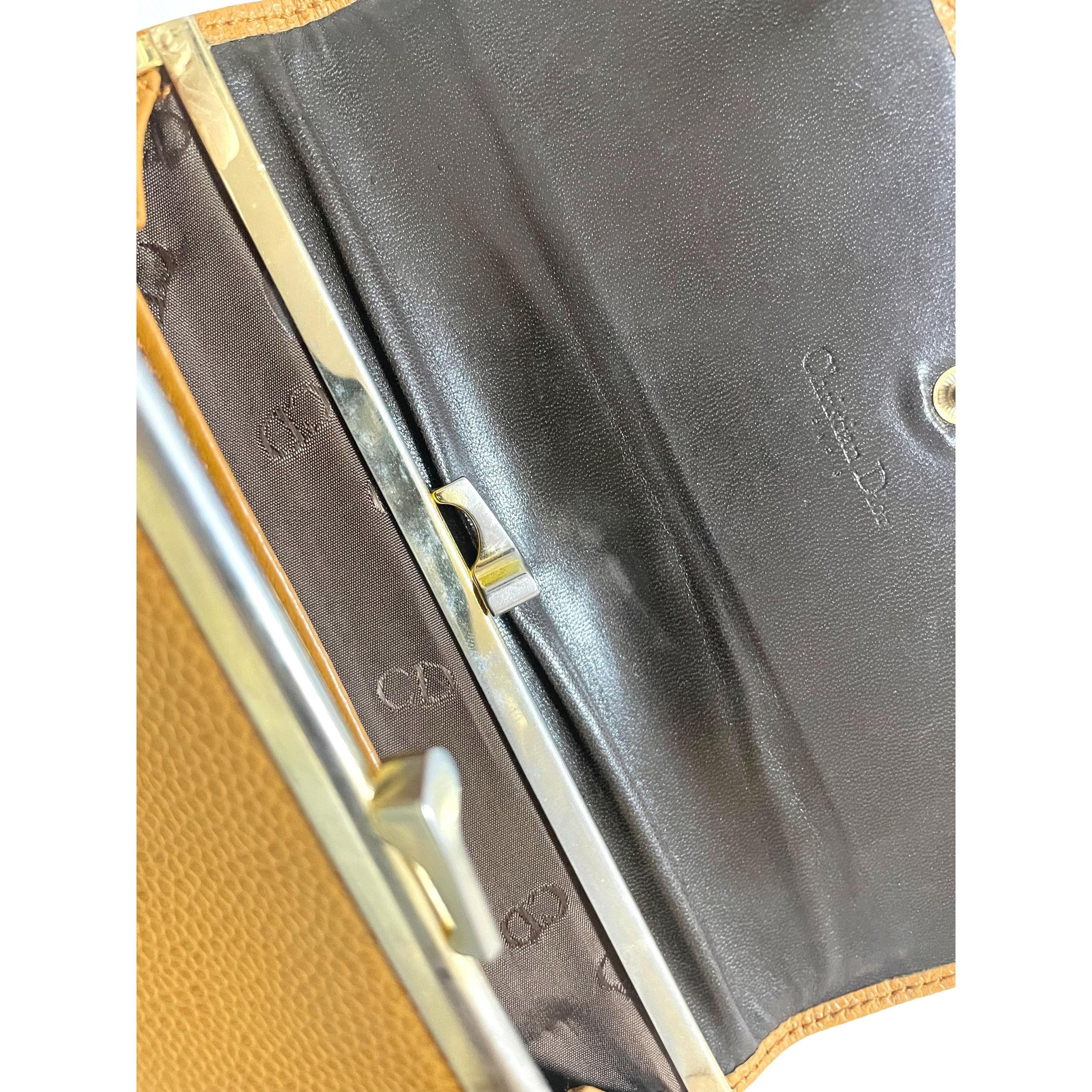 Dior Vintage Christian Dior beige brown grained leather wallet wi Size ONE SIZE - 10 Thumbnail