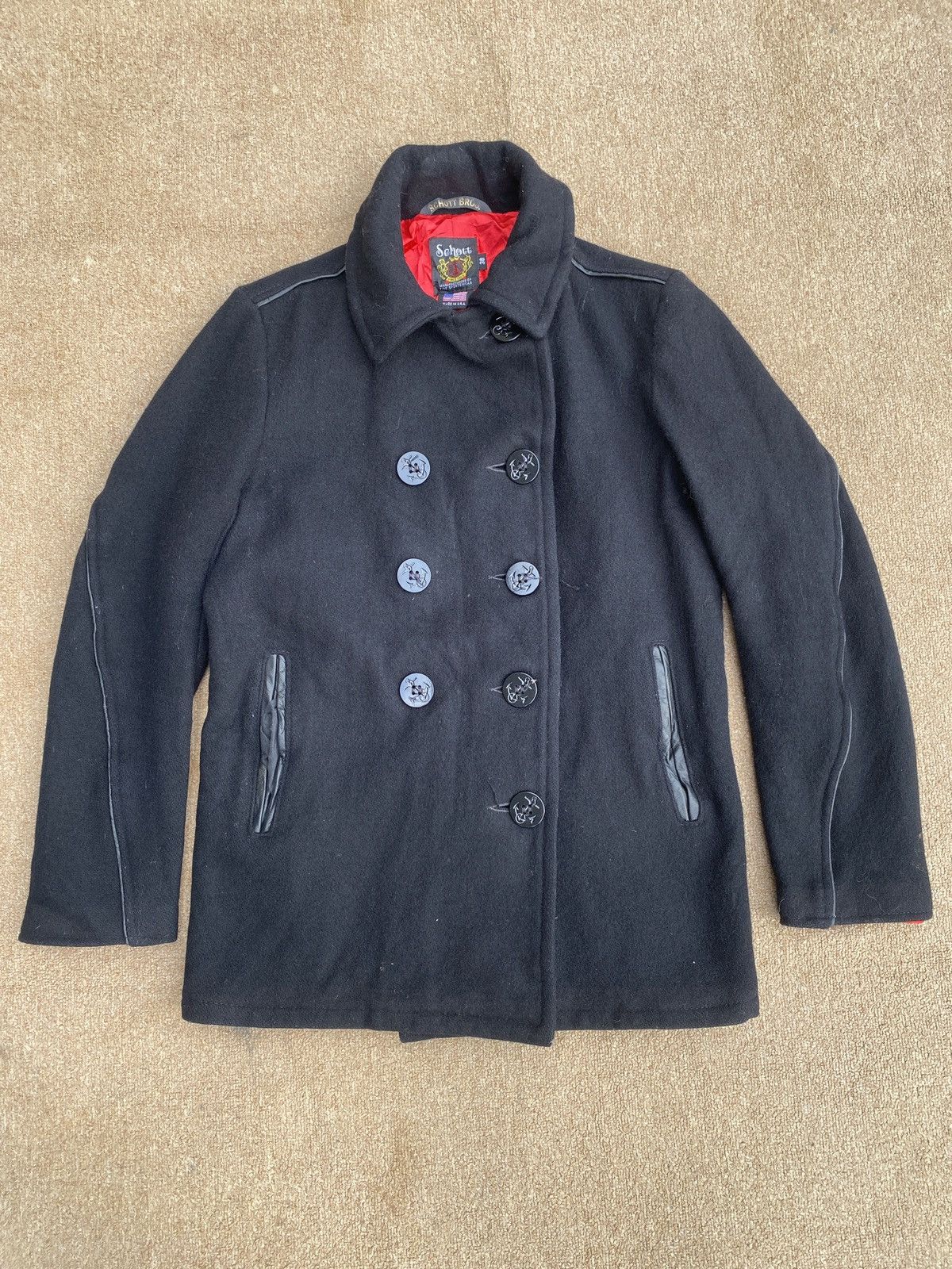 Schott × Vintage Vintage schott double breasted woll jacket Size XS / US 0-2 / IT 36-38 - 1 Thumbnail