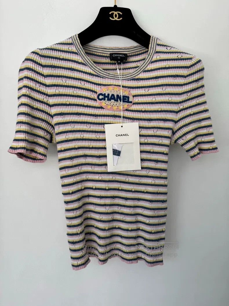 Chanel Chanel Colourful striped letter badge label knitted short Size XS / US 0-2 / IT 36-38 - 1 Thumbnail