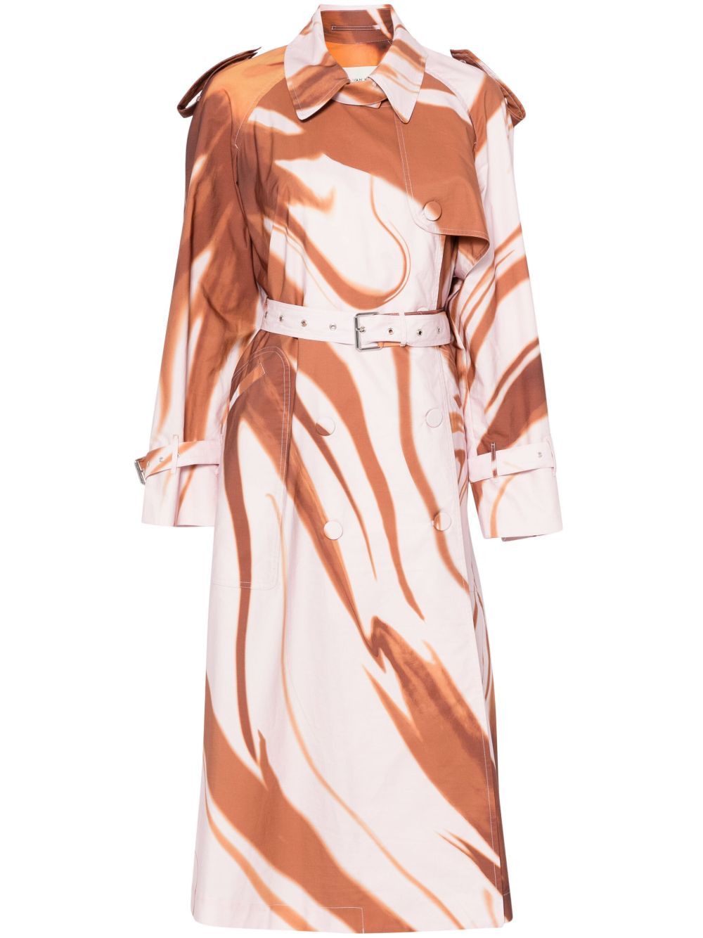 Dries Van Noten RISTO PRINTED COTTON TRENCH COAT Size XS / US 0-2 / IT 36-38 - 1 Thumbnail