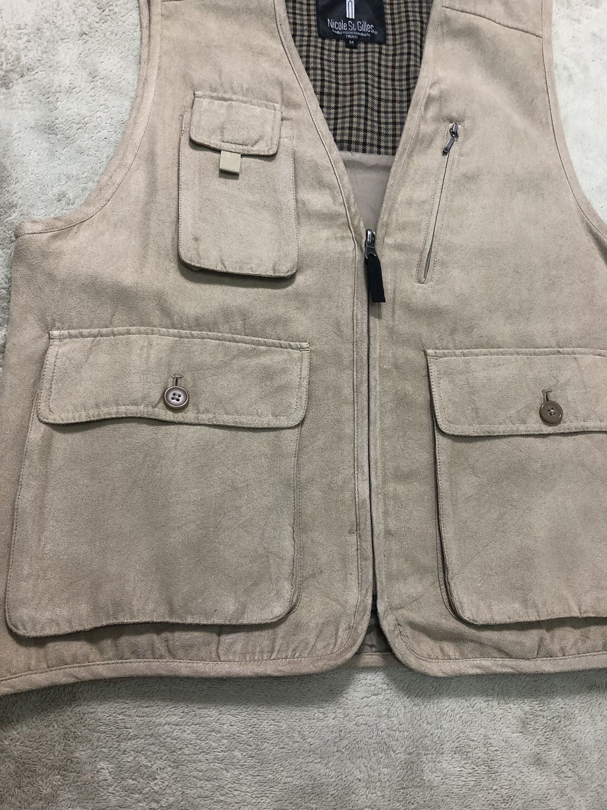 Japanese Brand × Vintage 💥Vintage Nicole St Gilles Multi Pocket Outdoor Suede Vest Size US M / EU 48-50 / 2 - 4 Thumbnail