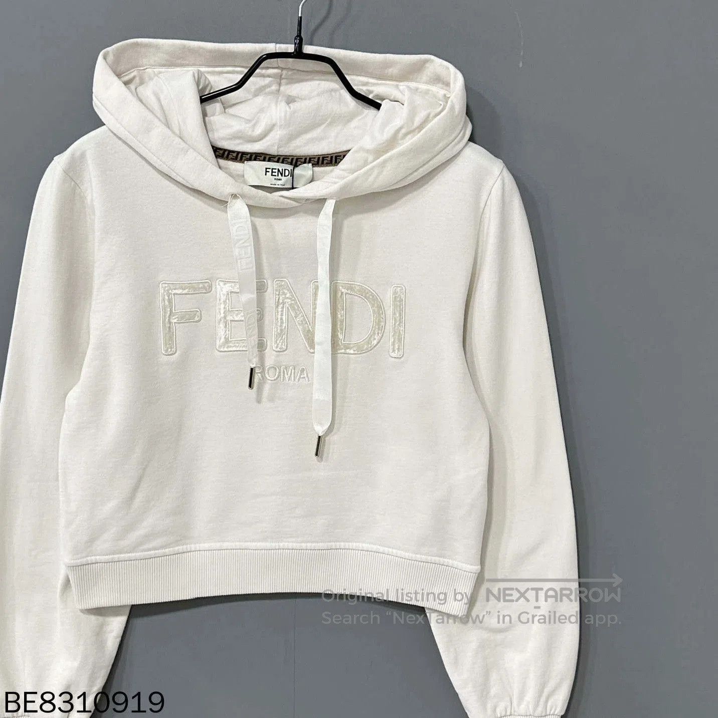 Fendi FENDI Embroidered Logo Hoodie in White. Size US S / EU 44-46 / 1 - 2 Thumbnail