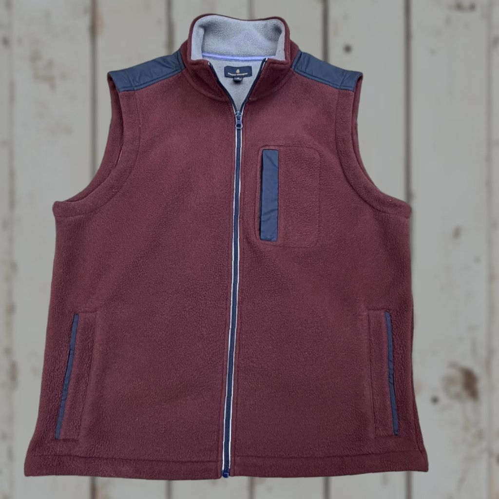 Brooks Brothers Brooks Brothers Vest Mens Medium Red Fleece Full Zip Lined Outdoor Warm Size US M / EU 48-50 / 2 - 1 Thumbnail