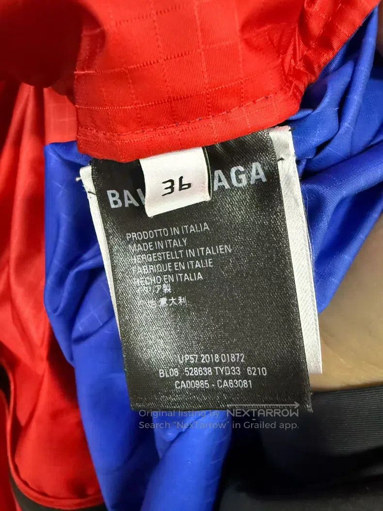 Balenciaga Balenciaga Red and Blue Patchwork Large Logo Windbreaker Size XS / US 0-2 / IT 36-38 - 5 Thumbnail