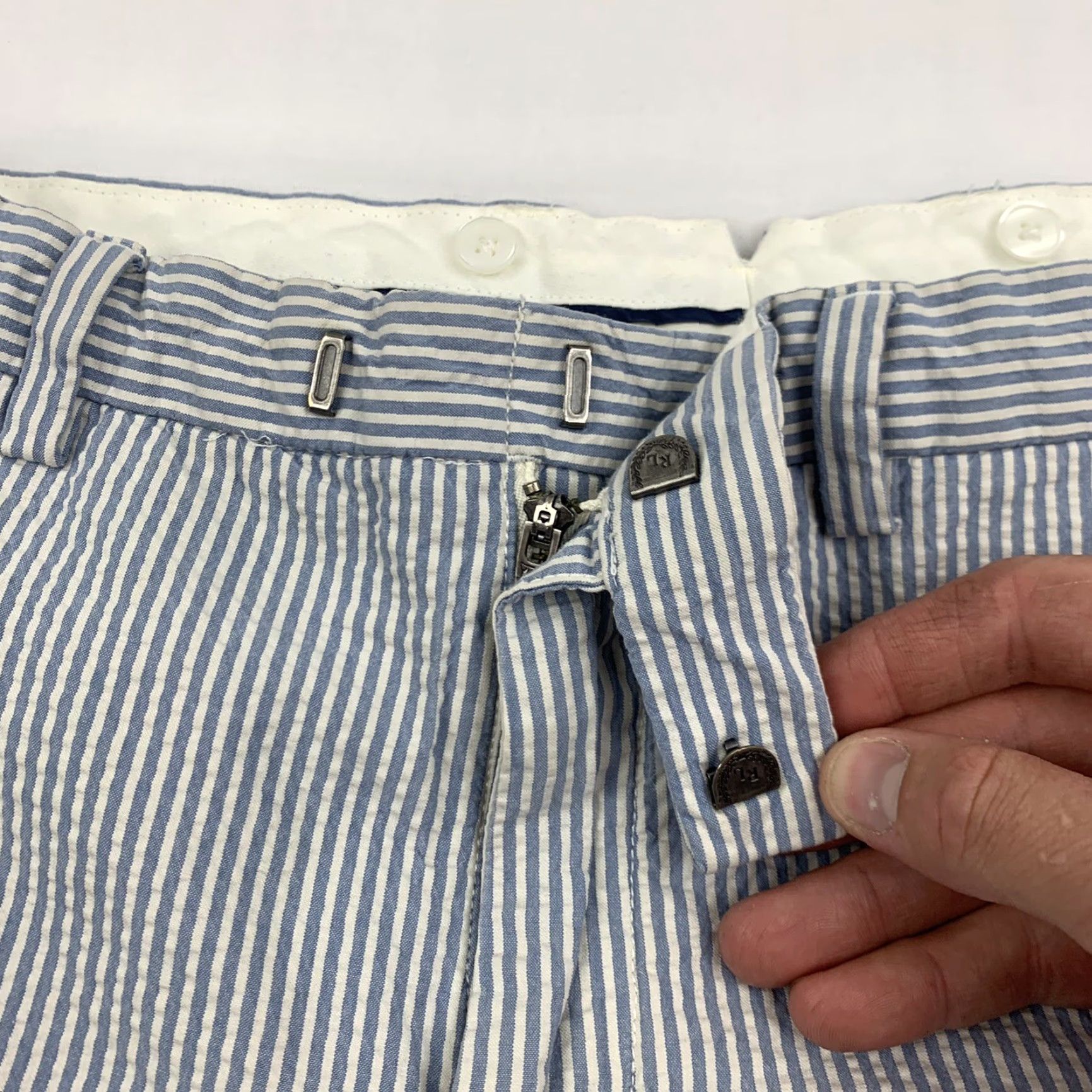 Polo Ralph Lauren VINTAGE Polo Ralph Lauren Pants Adult 36 Blue White Stripes Straight Leg 90s Y2K Mens Size US M / EU 48-50 / 2 - 5 Thumbnail
