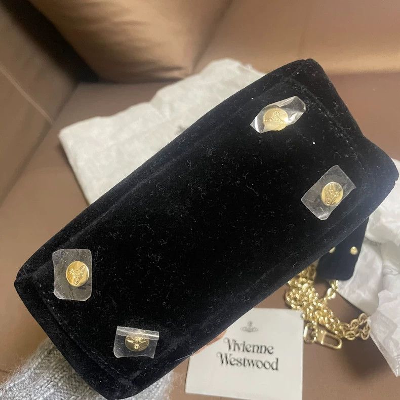 Vivienne Westwood Vivienne Westwood size os Mini black velvet bowling bag Size ONE SIZE - 3 Thumbnail