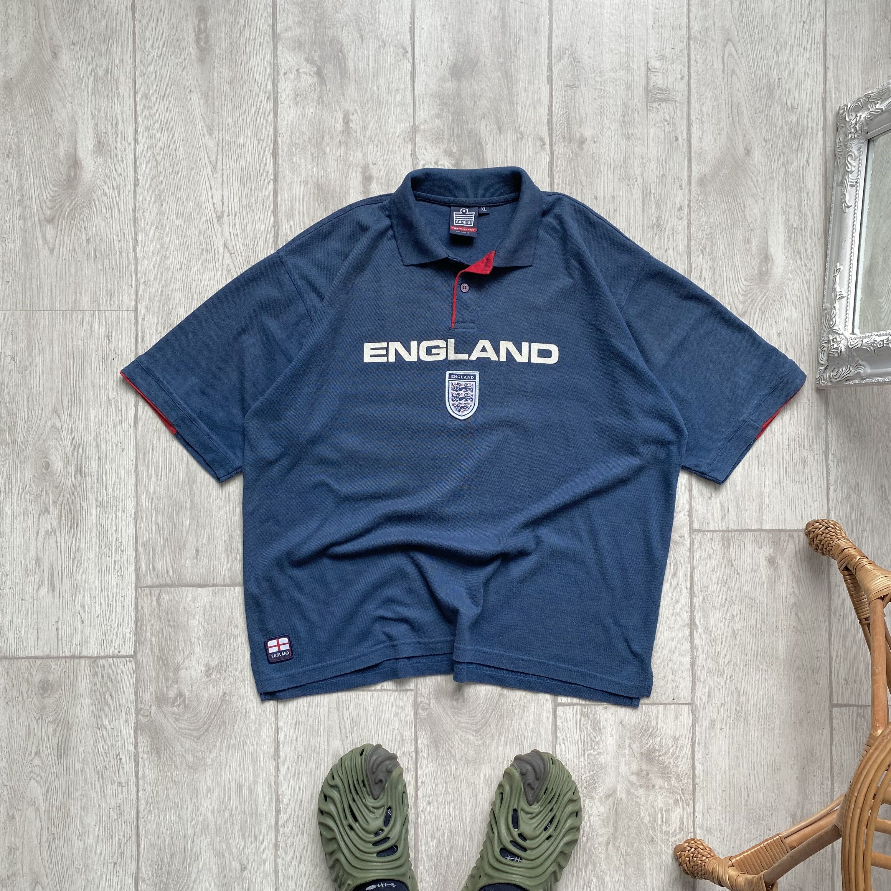 ⚽️ Vintage 90s England Union jersey Polo Boxy Tee Admiral