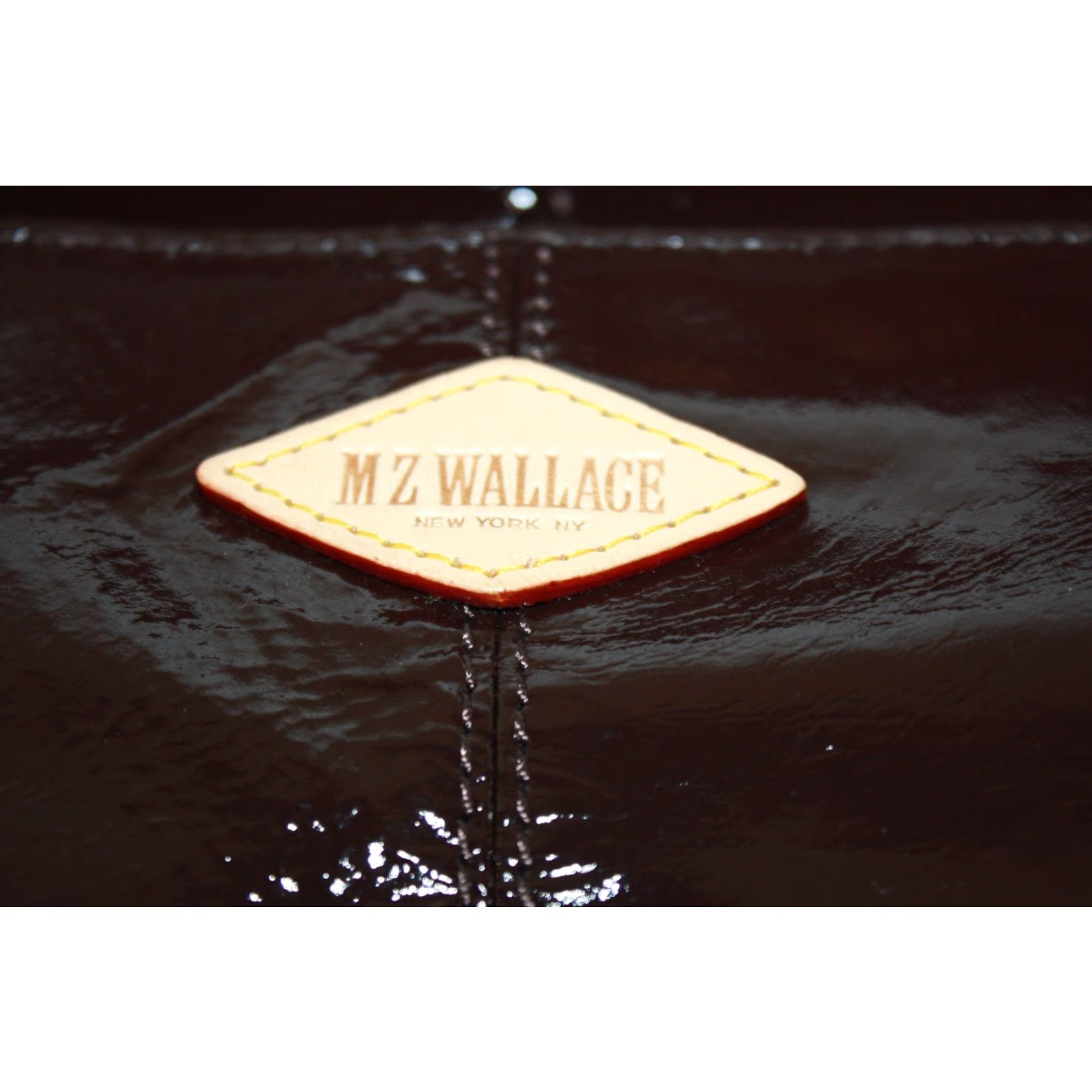 MZ Wallace MZ Wallace Eve Clutch Bag Crocodile Patent Leather 10"x6" Brown chocolate MZW196L59L59 Handbag Zipper Clutch Womens Size ONE SIZE - 5 Thumbnail
