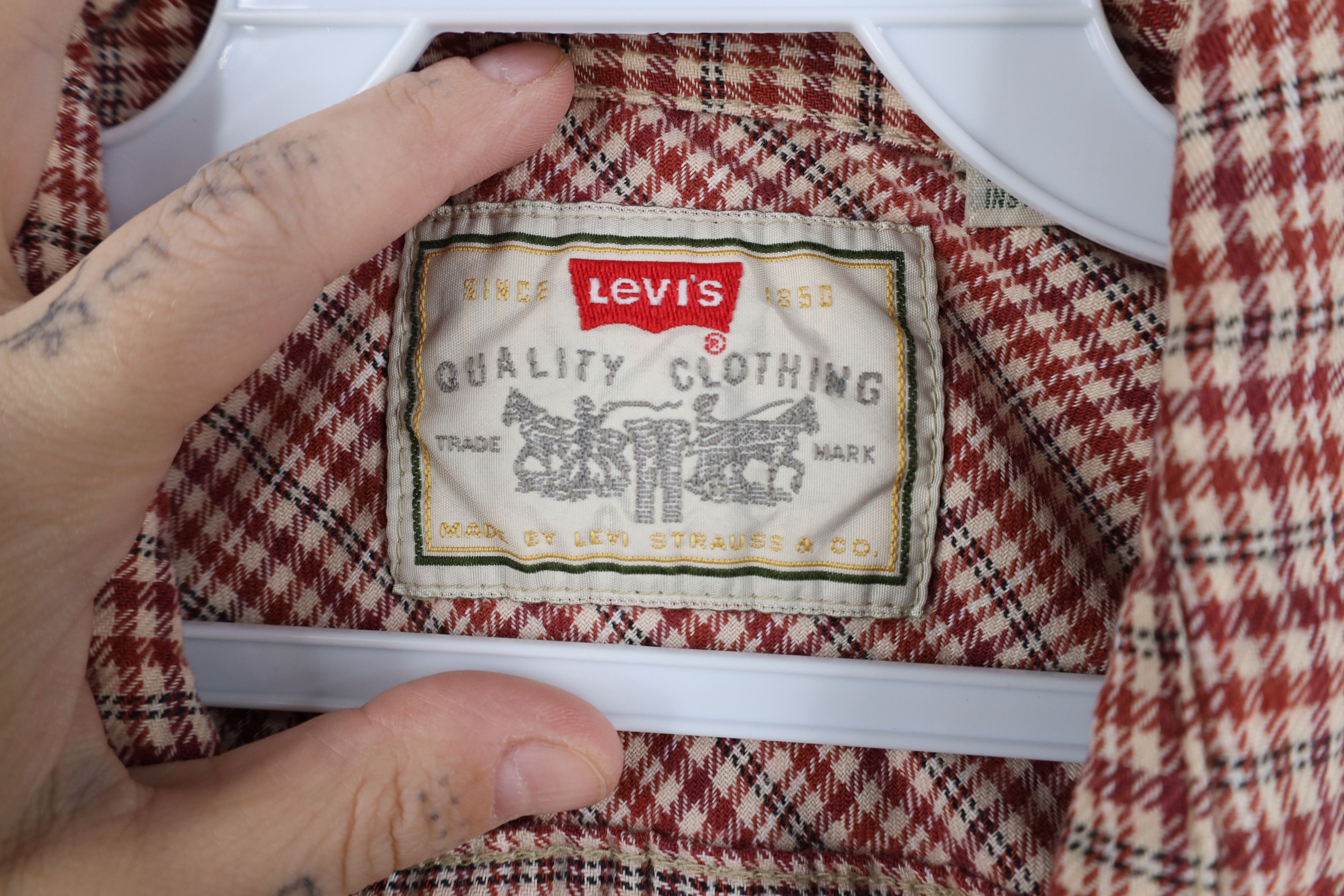Levi's Vintage 90s Levis Baggy Flannel Collared Button Shirt Plaid Size US L / EU 52-54 / 3 - 9 Thumbnail