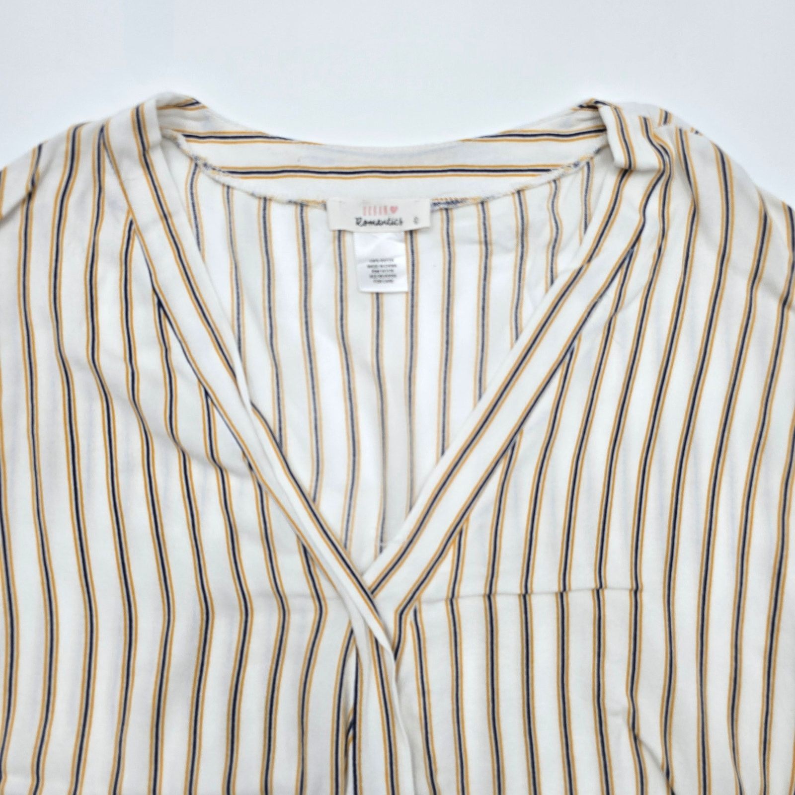 Other Urban Romantics Yellow Striped Cropped Wrapped Top Large Size L / US 10 / IT 46 - 3 Thumbnail