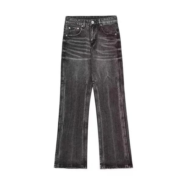 Japanese Brand VIBE Vintage washed ruined micro-flare wide-leg jeans Size US 34 / EU 50 - 1 Thumbnail