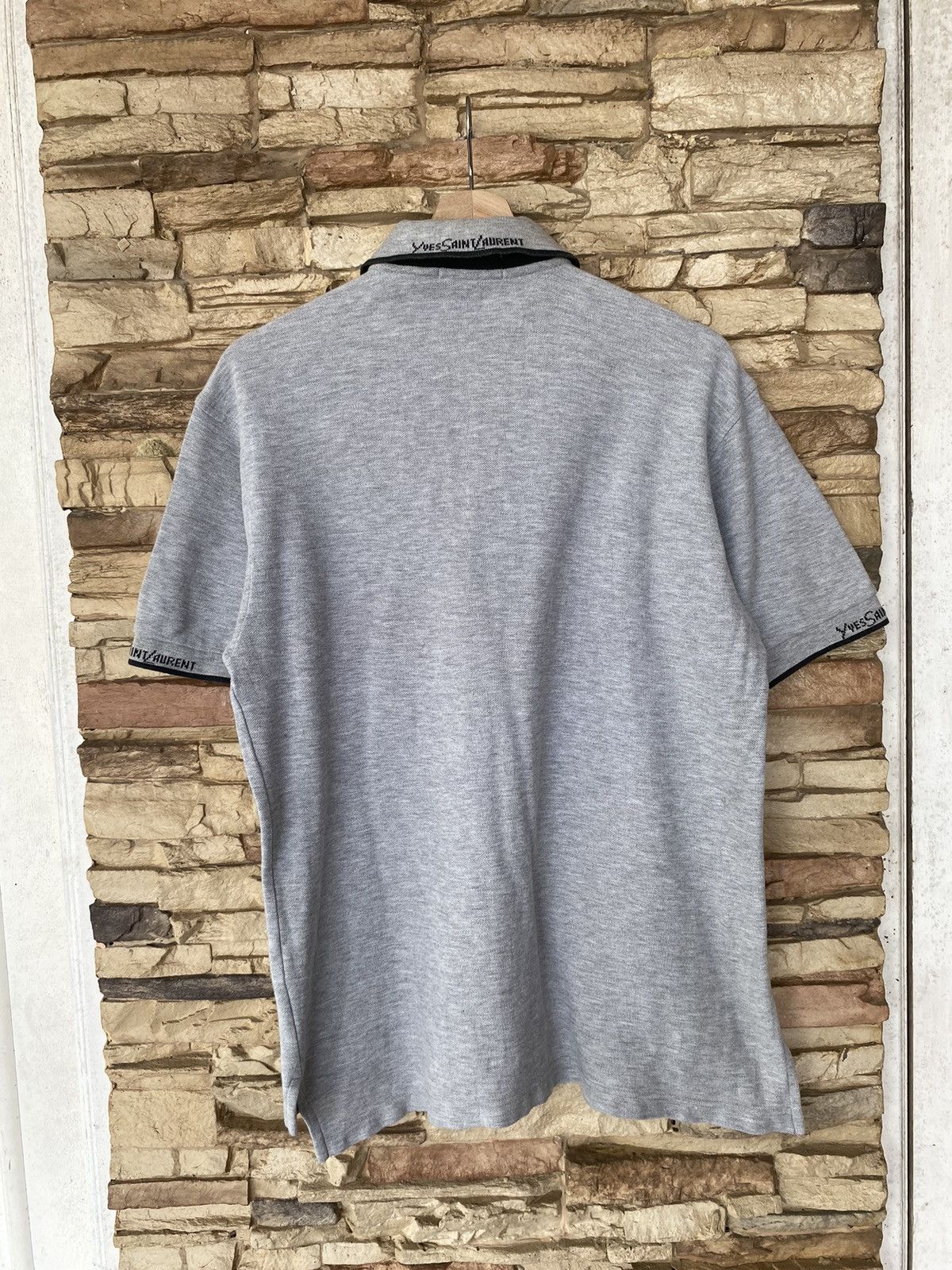 Yves Saint Laurent Yves Saint Laurent Grey Logo Collar Polo Size US S / EU 44-46 / 1 - 11 Thumbnail