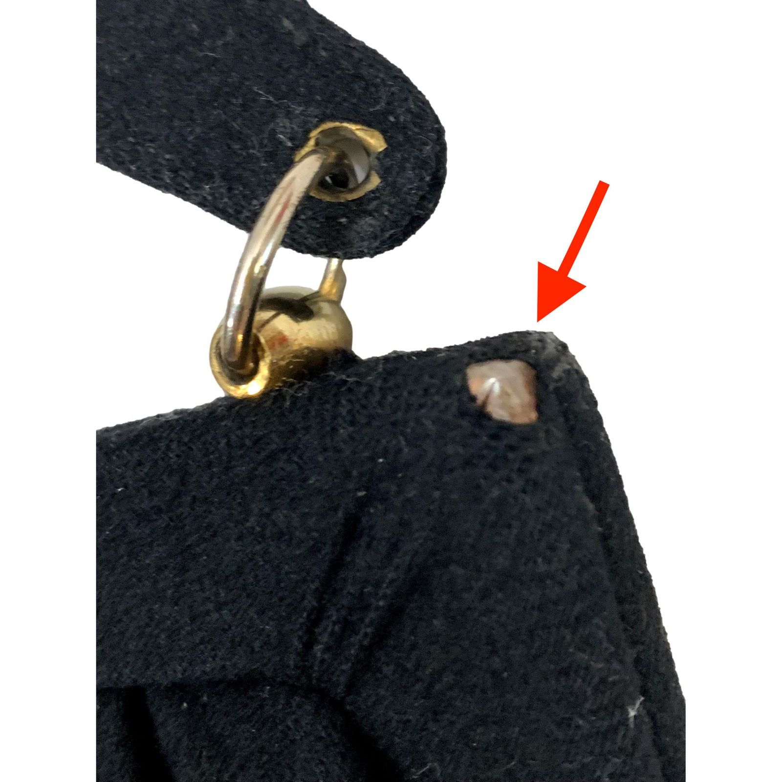 Vintage 40s 50s Chic Long Vertical Black Wool Top Handle Bag Size ONE SIZE - 7 Thumbnail