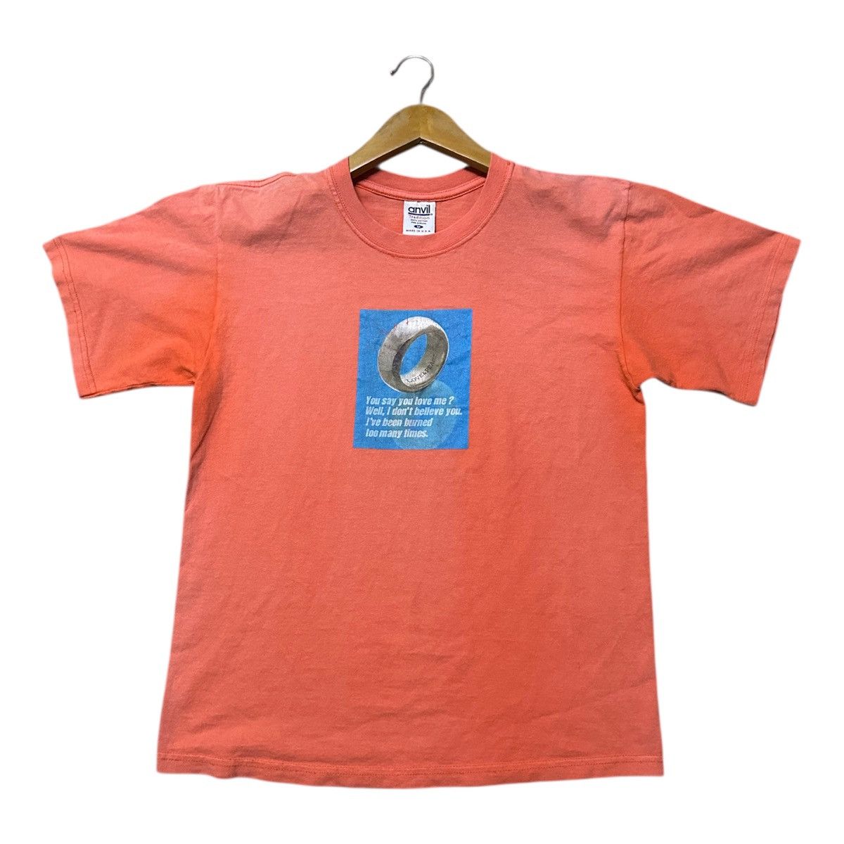 Anvil Vintage 90s Love & peace tshirt tag by anvil Size US M / EU 48-50 / 2 - 1 Thumbnail