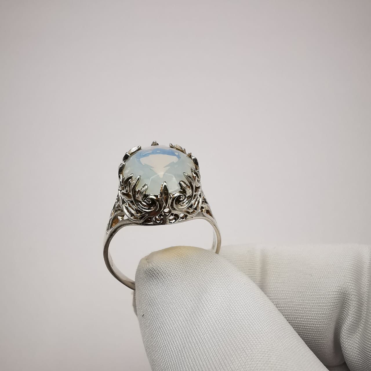 Sterling Silver Vintage Ring,925 Sterling Silver Moonstone size 12 Size ONE SIZE - 5 Thumbnail