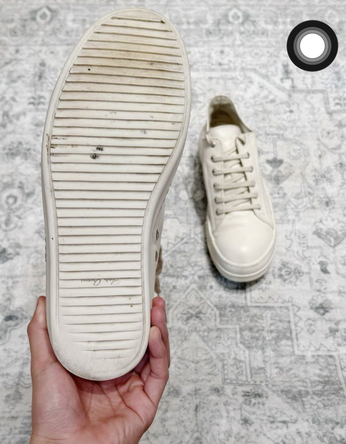 Rick Owens Rick Owens white low-top Converse, white cowhide leather Size US 8.5 / EU 41-42 - 8 Thumbnail