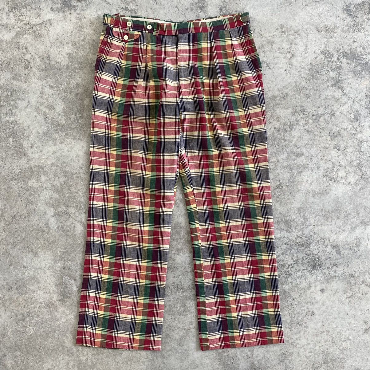 Polo Ralph Lauren Vintage 70’s Polo Ralph Lauren Madras Checks Baggy Trousers Size US 36 / EU 52 - 1 Thumbnail