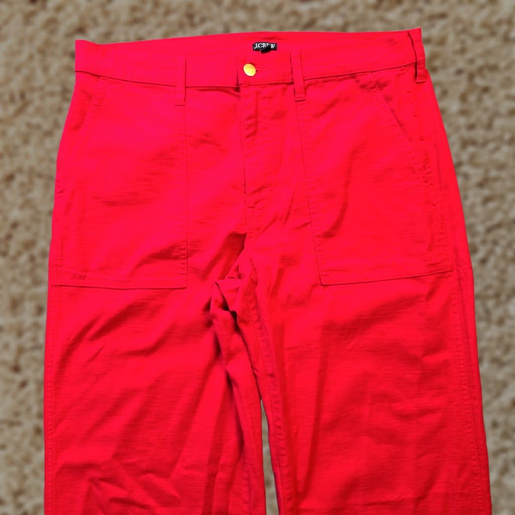 J.Crew J.CREW Jeans Womens Size 31 Red Wide-Leg Denim Pockets Casual Classic Preppy Shirt? Size 24" / US 00 / IT 34 - 1 Thumbnail