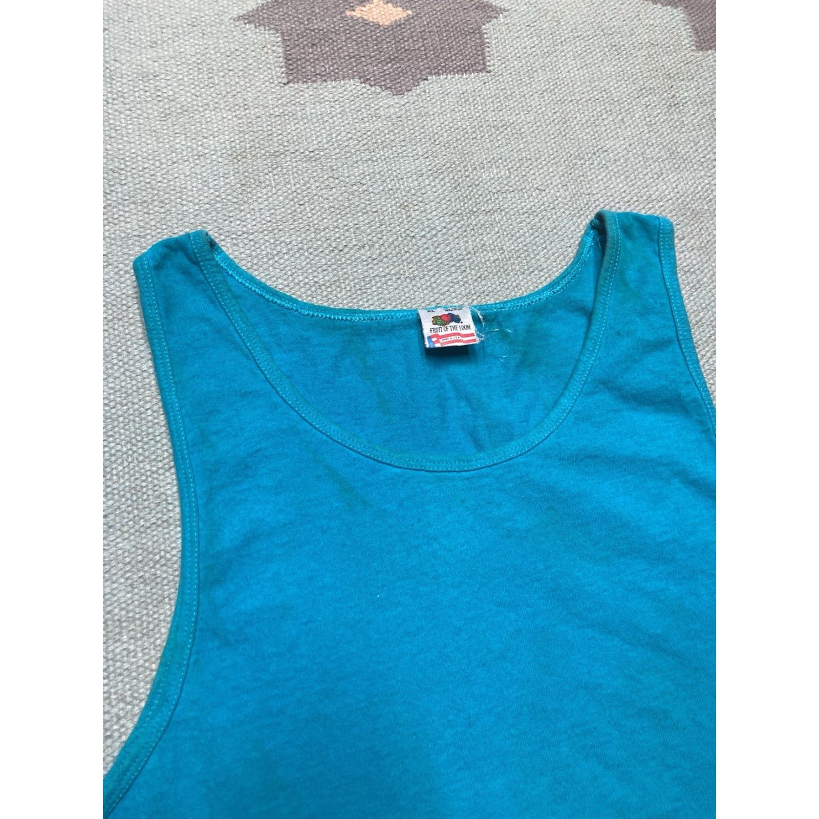 Fruit Of The Loom VINTAGE 90s Fruit of the Loom Tank Top Sleeveless T-Shirt Grunge Beach XL Blue Mens Clothing Size US XL / EU 56 / 4 - 4 Thumbnail