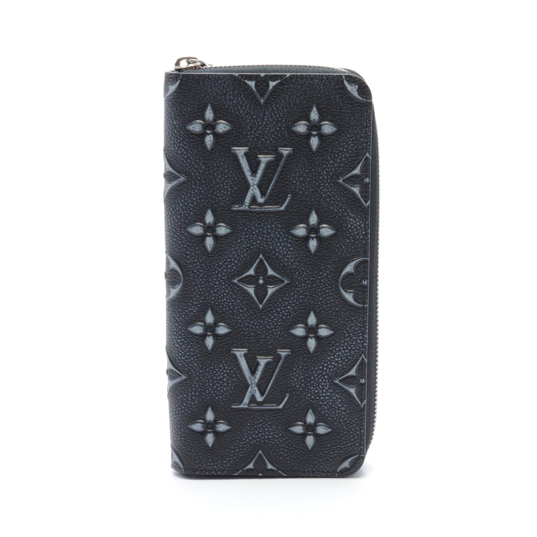 Louis Vuitton Louis Vuitton Zippy Wallet Vertical Monogram Cowhide Leather Round Zipper Long Black Blue Size ONE SIZE - 1 Thumbnail