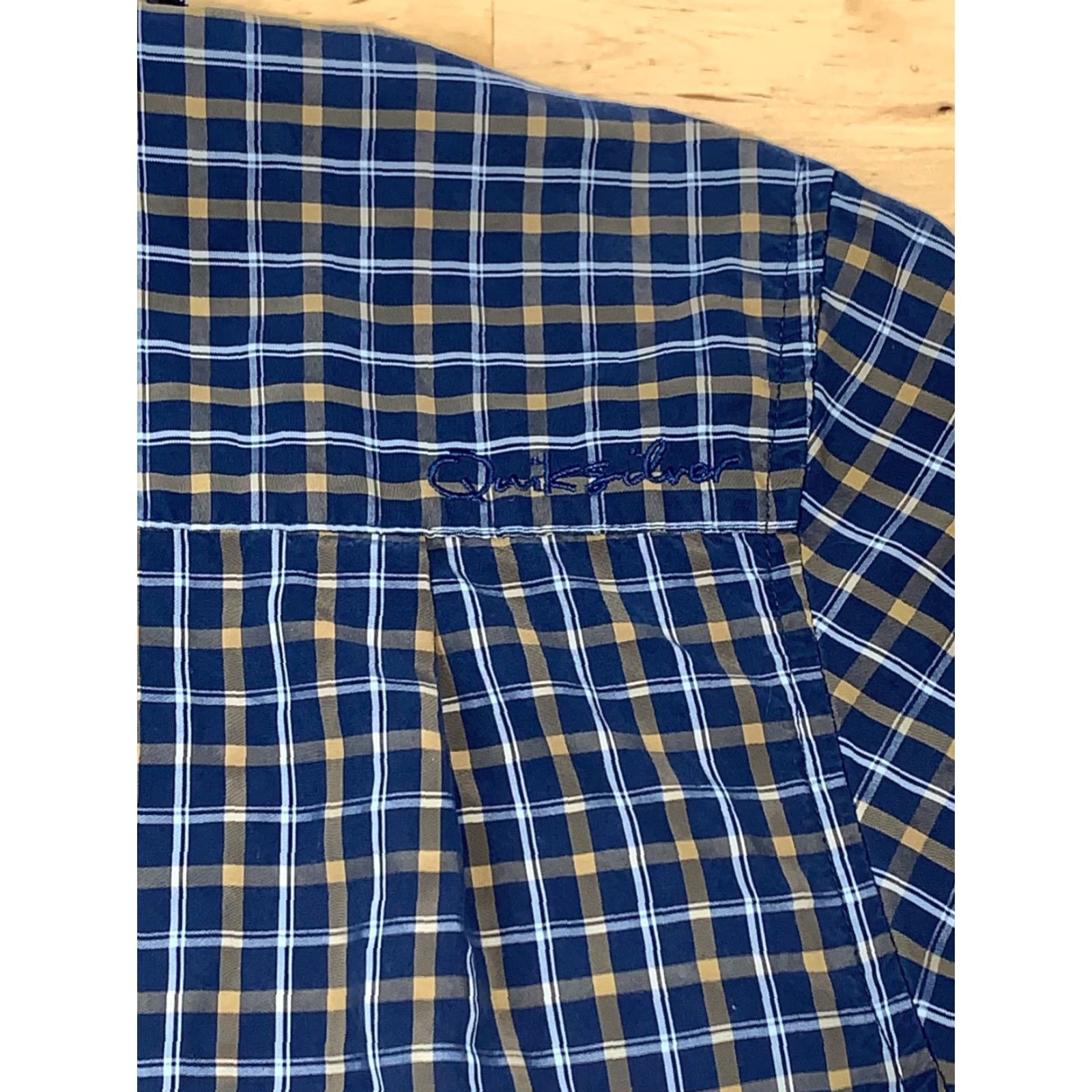 Quiksilver VINTAGE Quiksilver Waterman Collection Shirt Blue Plaid Short Sleeve S Mens Button-Up Collared Blue Plaid Size US 29 - 7 Thumbnail