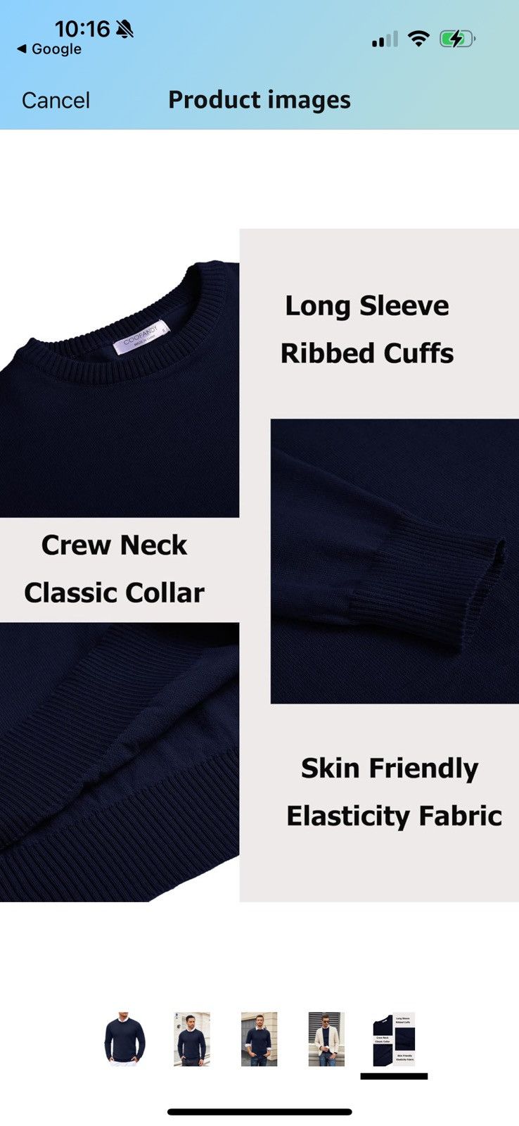 Other Coofandy Classic Basic Crewneck Sweater Size US L / EU 52-54 / 3 - 11 Thumbnail