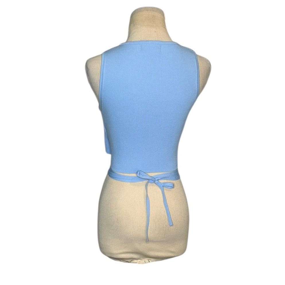 Bershka Bershka light blue ribbed knit crop top size Large Size L / US 10 / IT 46 - 2 Thumbnail