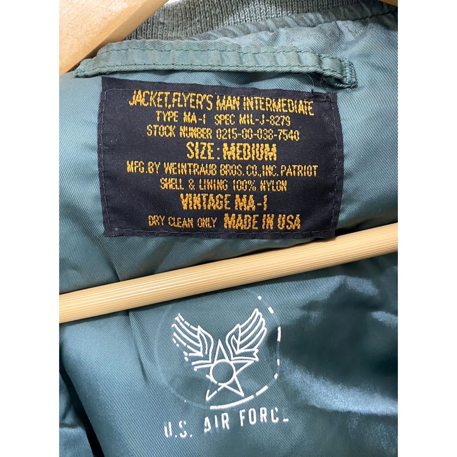 Vintage VINTAGE MA-1 USAF Stencil Military Flight Bomber Jacket Weintraub M Green Mens Size US M / EU 48-50 / 2 - 3 Thumbnail