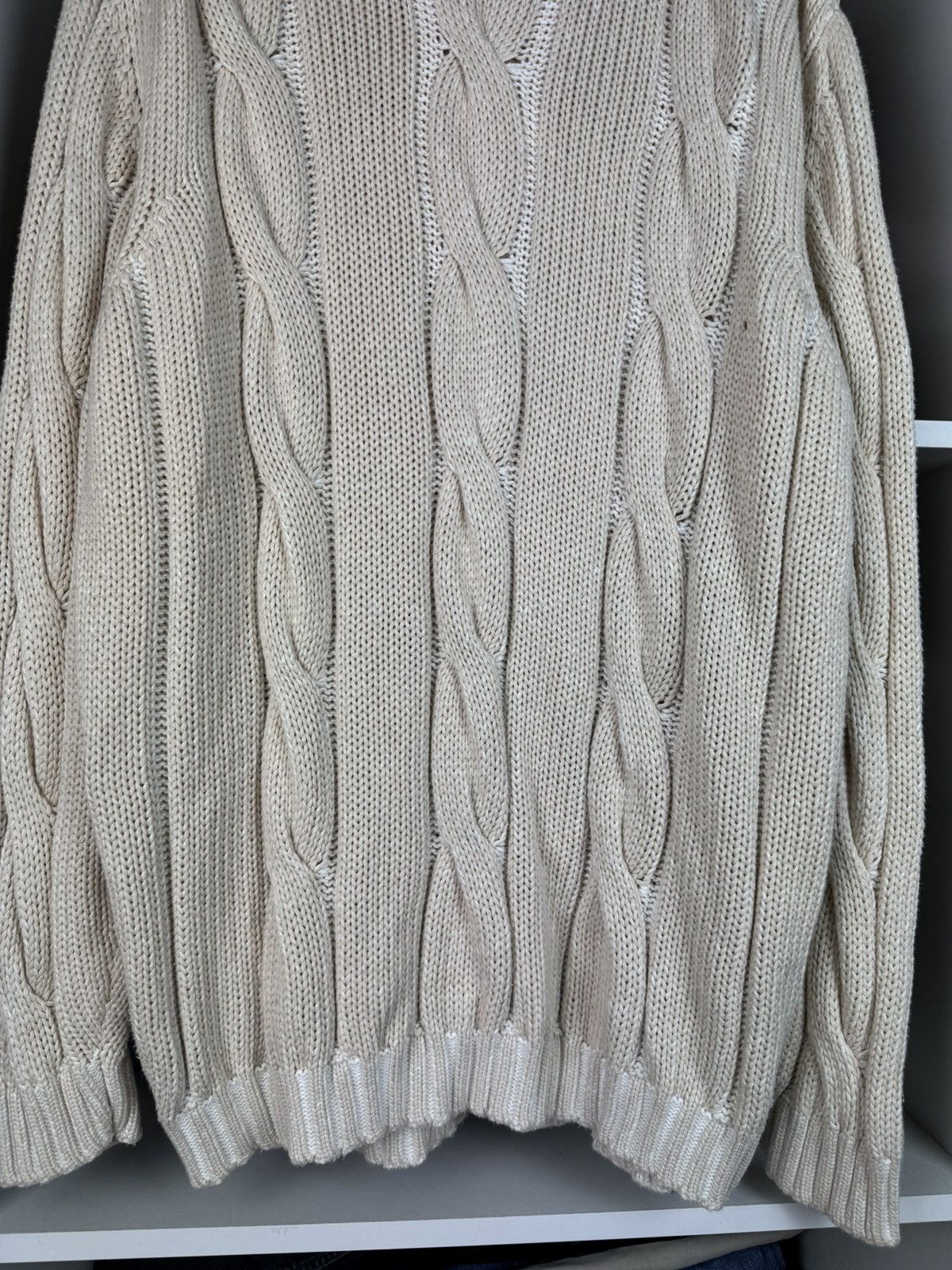 Ermenegildo Zegna Ermenegildo Zegna Men’s Cotton Cable Knit Sweater Size US XL / EU 56 / 4 - 10 Thumbnail