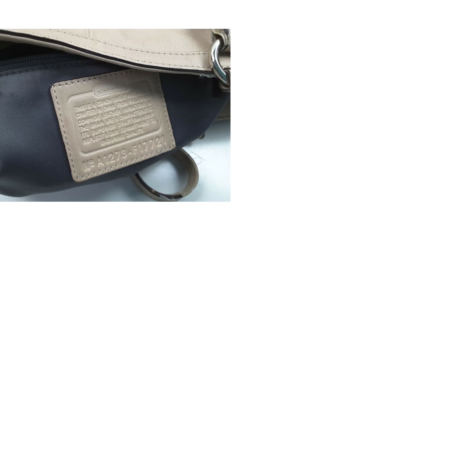 Coach VINTAGE Coach F17721 Gallery Leather Shoulder Handbag Tote Purse Beige Womens Medium XL? Size ONE SIZE - 9 Thumbnail