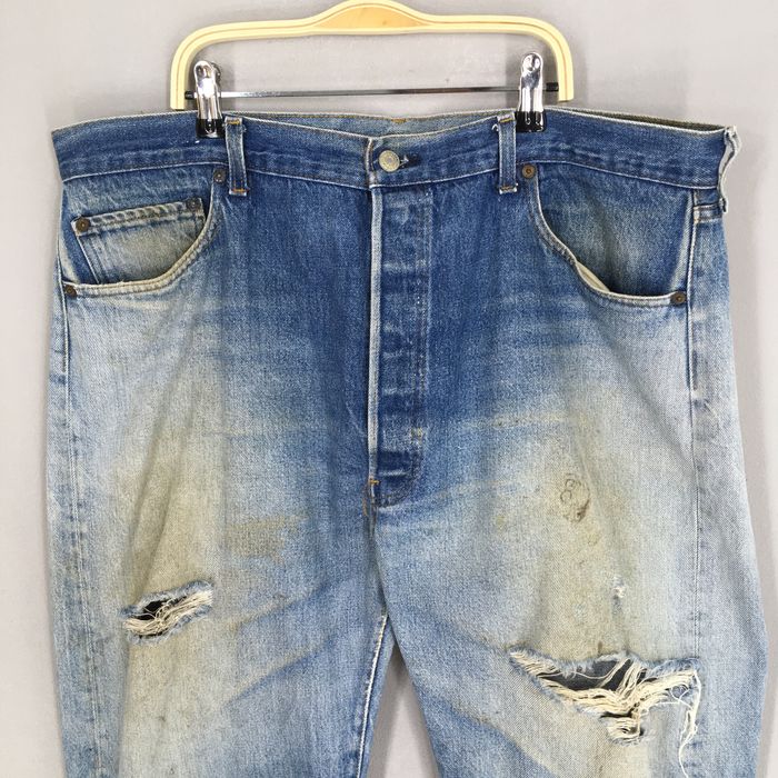 Vintage Size 38x32.5 Vintage 90s Levi's 501 Distressed Ripped Jeans ...