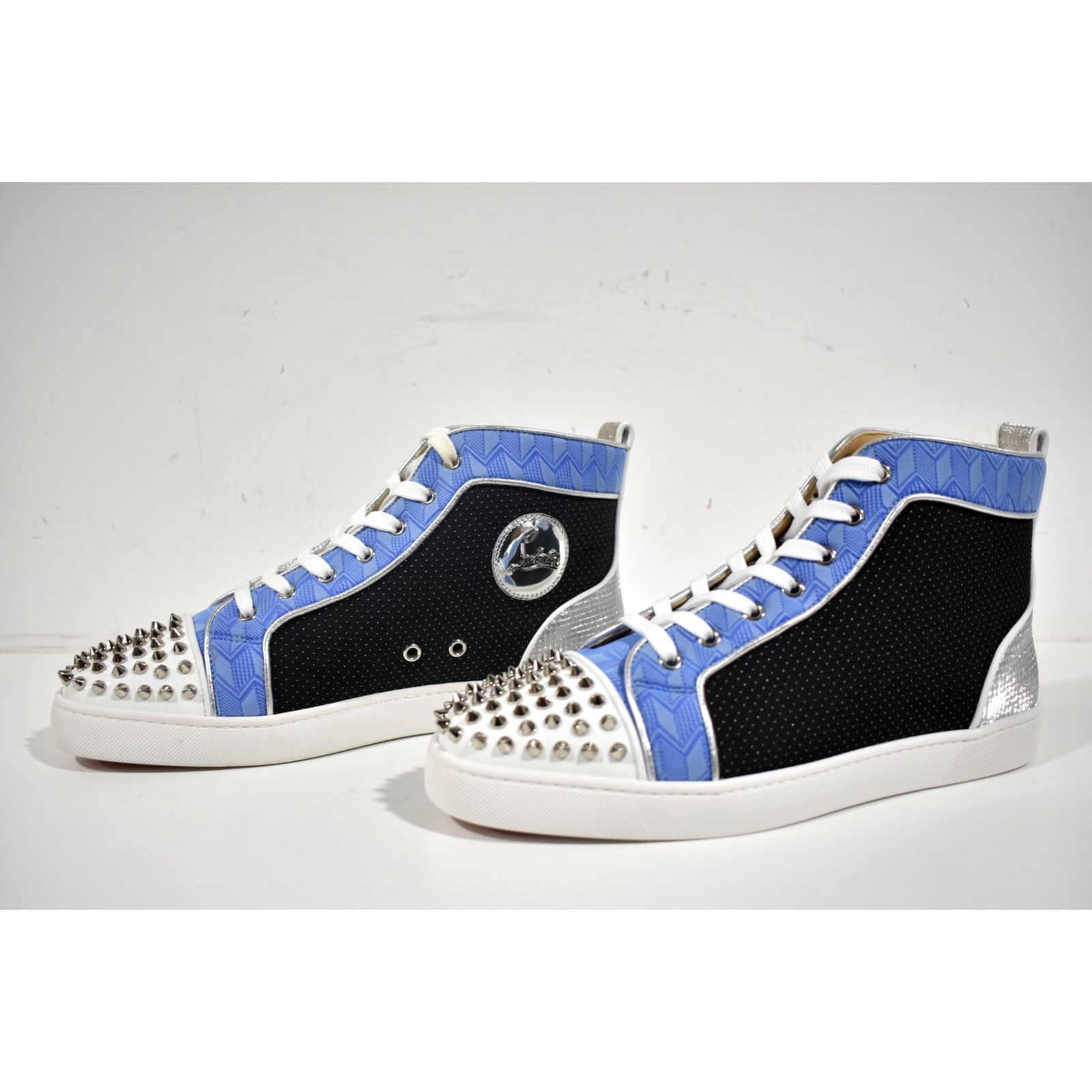 Christian Louboutin Christian Louboutin Lou Spikes Orlato Flat White Blue High Size US 10 / EU 43 - 9 Thumbnail