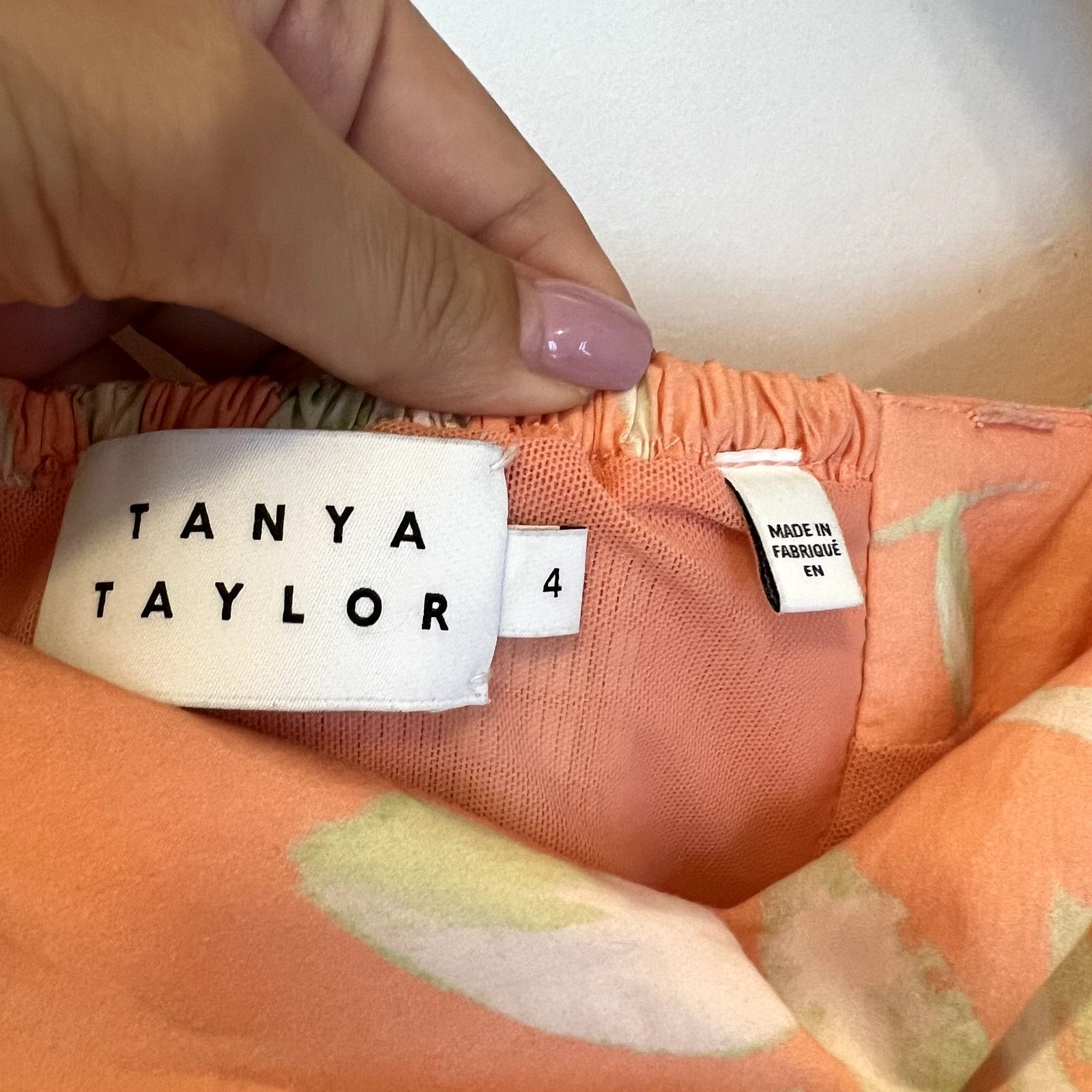 Tanya Taylor Tanya Taylor peach Alora midi dress size 4 floral cotton D1 Size S / US 4 / IT 40 - 4 Thumbnail