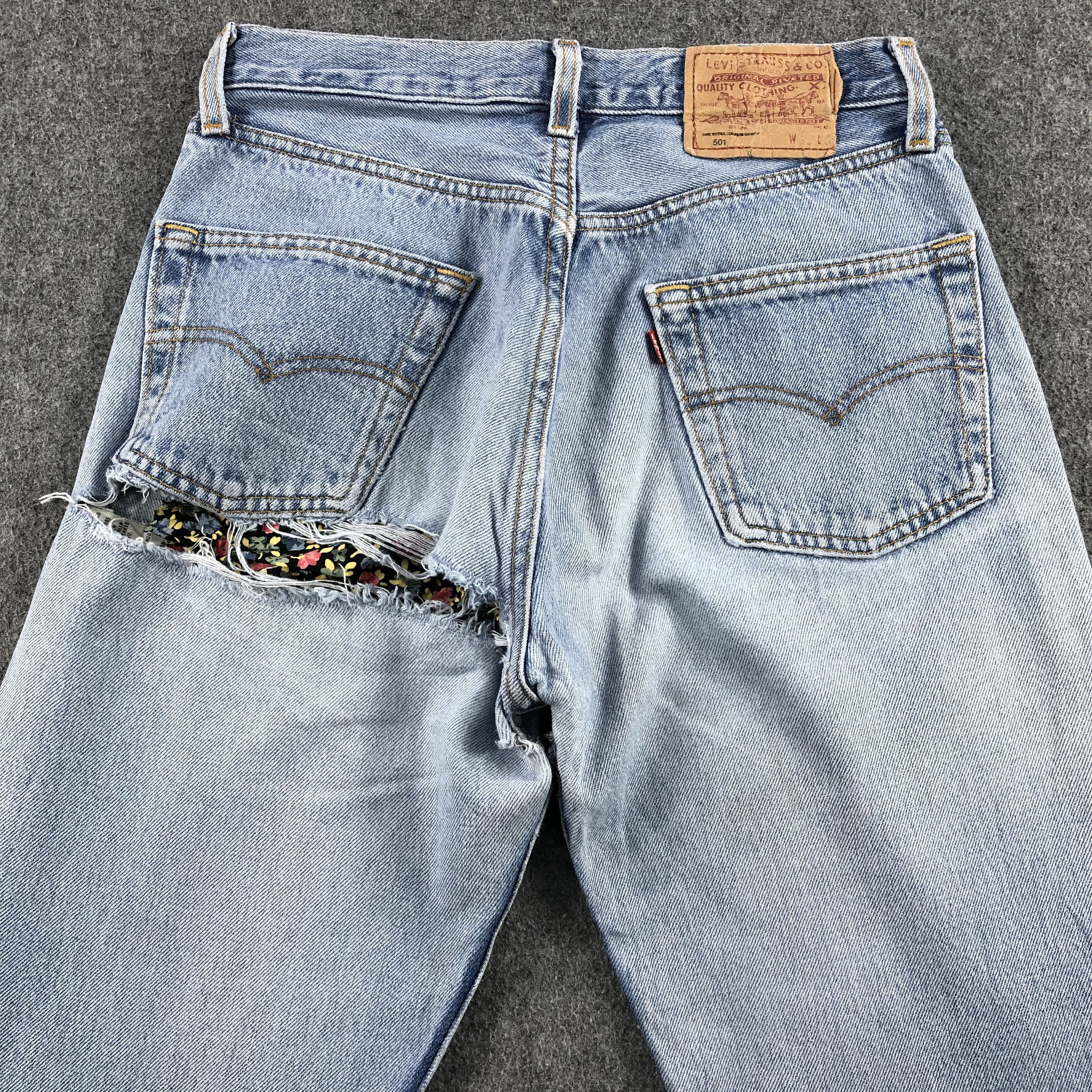 Levi's Vintage 90s Distress Levis 501 Jeans-J1408 Size US 28 / EU 44 - 4 Thumbnail