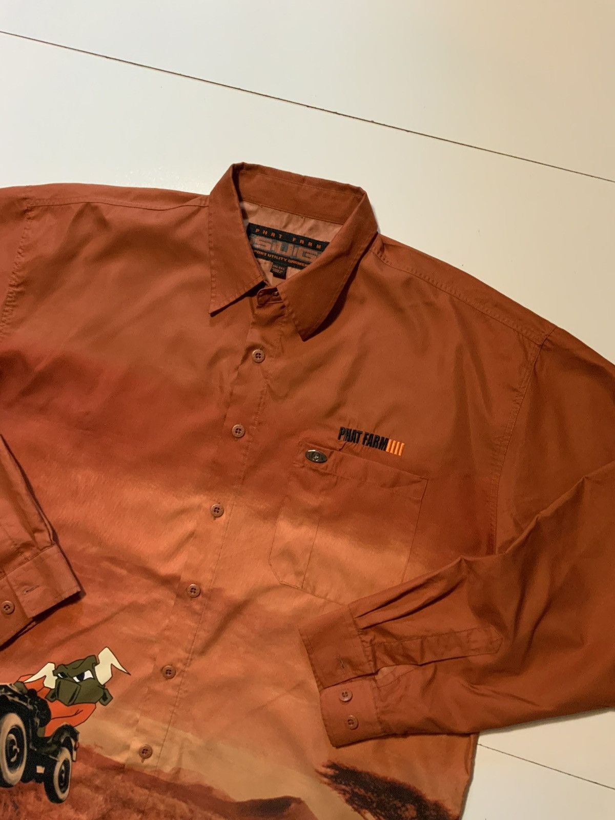 Phat Farm Vintage Phat Farm S.U.G. Sport Bull Racing Button Shirt Size US XXL / EU 58 / 5 - 5 Thumbnail