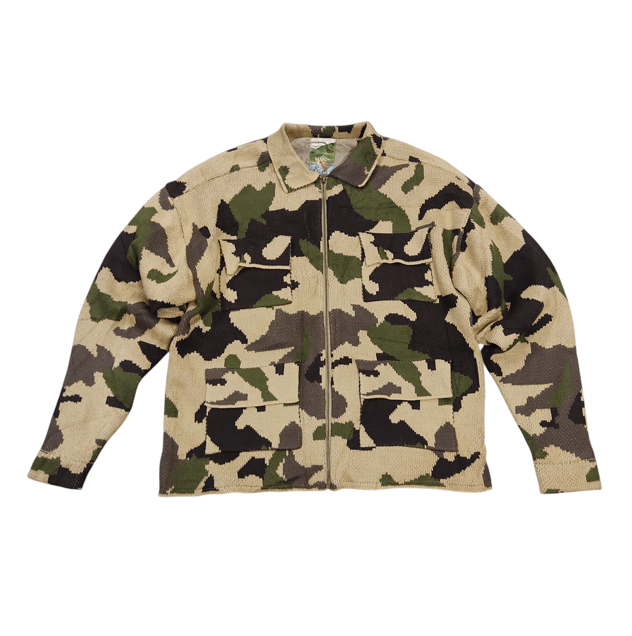 Japanese Brand B.Ballsy Military Camouflage Zip Knit Cardigan Size US L / EU 52-54 / 3 - 4 Thumbnail