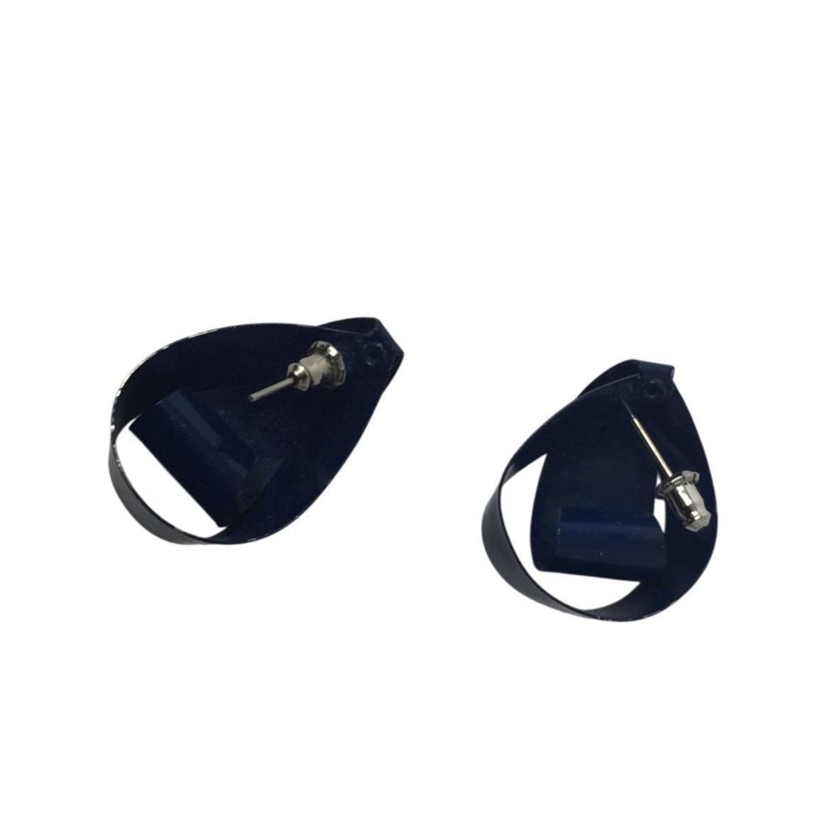 Other Womens Navy Blue Unique Twisted Earrings Size ONE SIZE - 2 Thumbnail