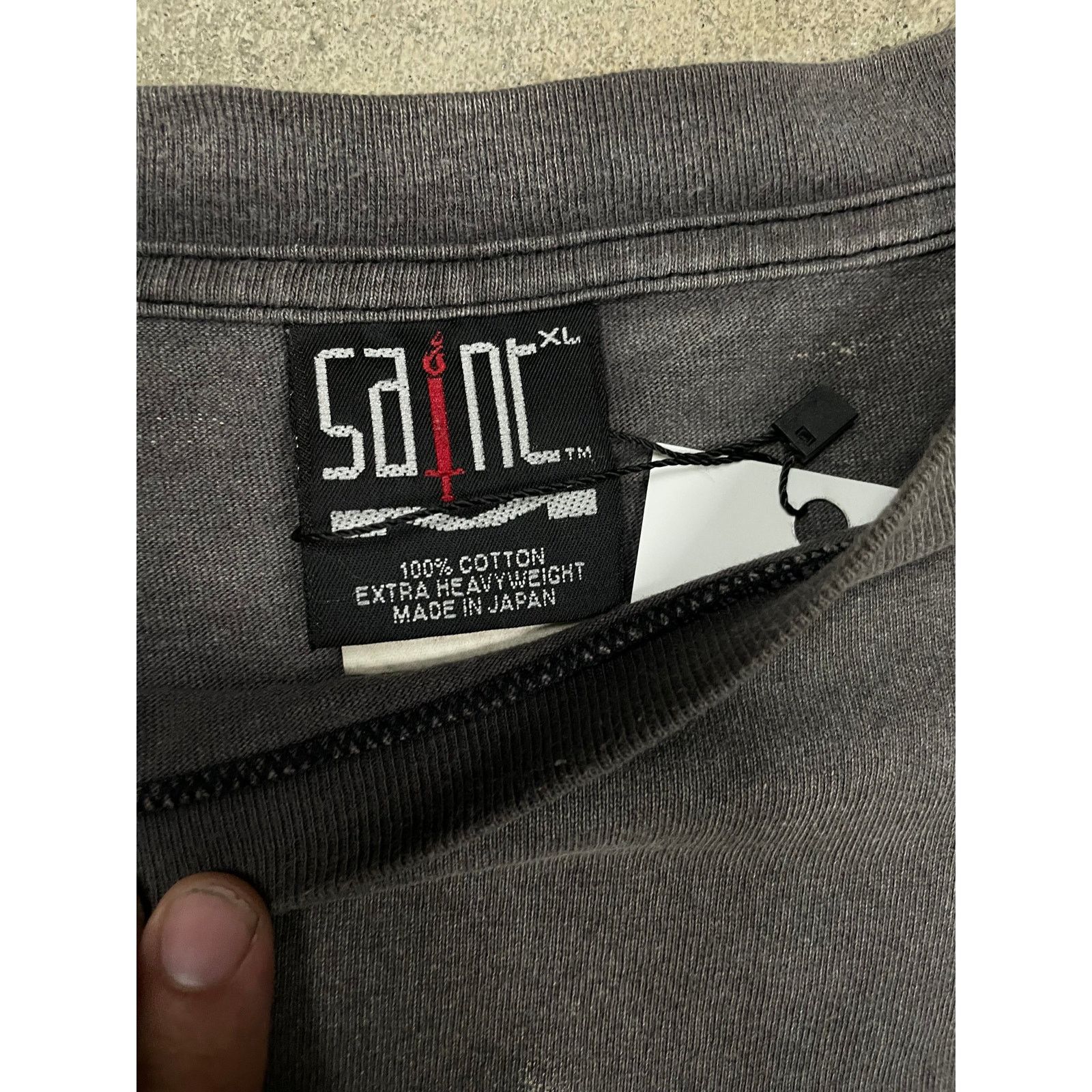 Saint Michael Saint Mxxxxxx Tee Grey Scapegoat Go To Hell XL Used Size US XL / EU 56 / 4 - 4 Thumbnail