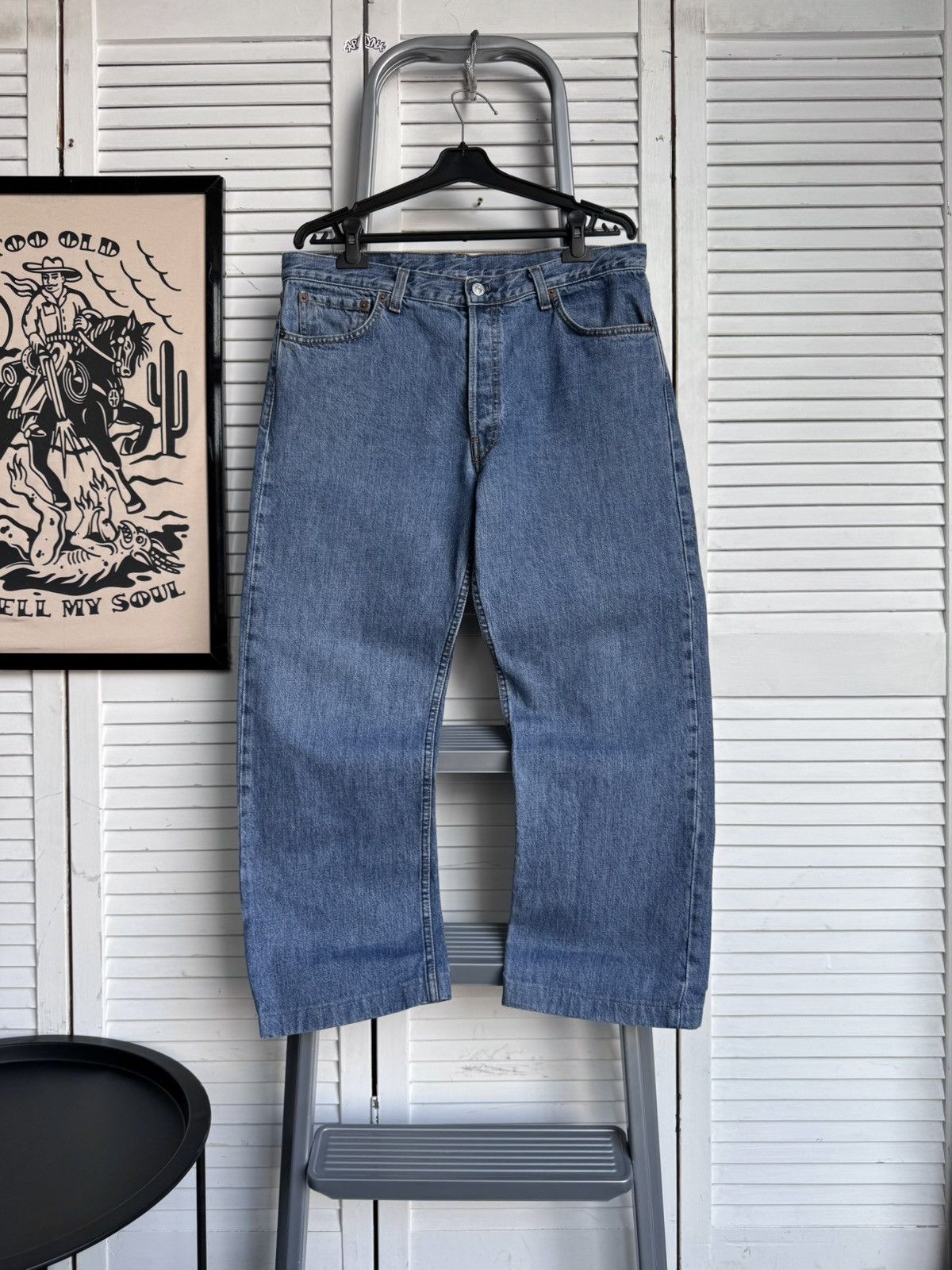 Levi's Vintage Levis 501 Blue Denim Baggy Jeans Pants USA W36 L26 Size US 36 / EU 52 - 2 Thumbnail